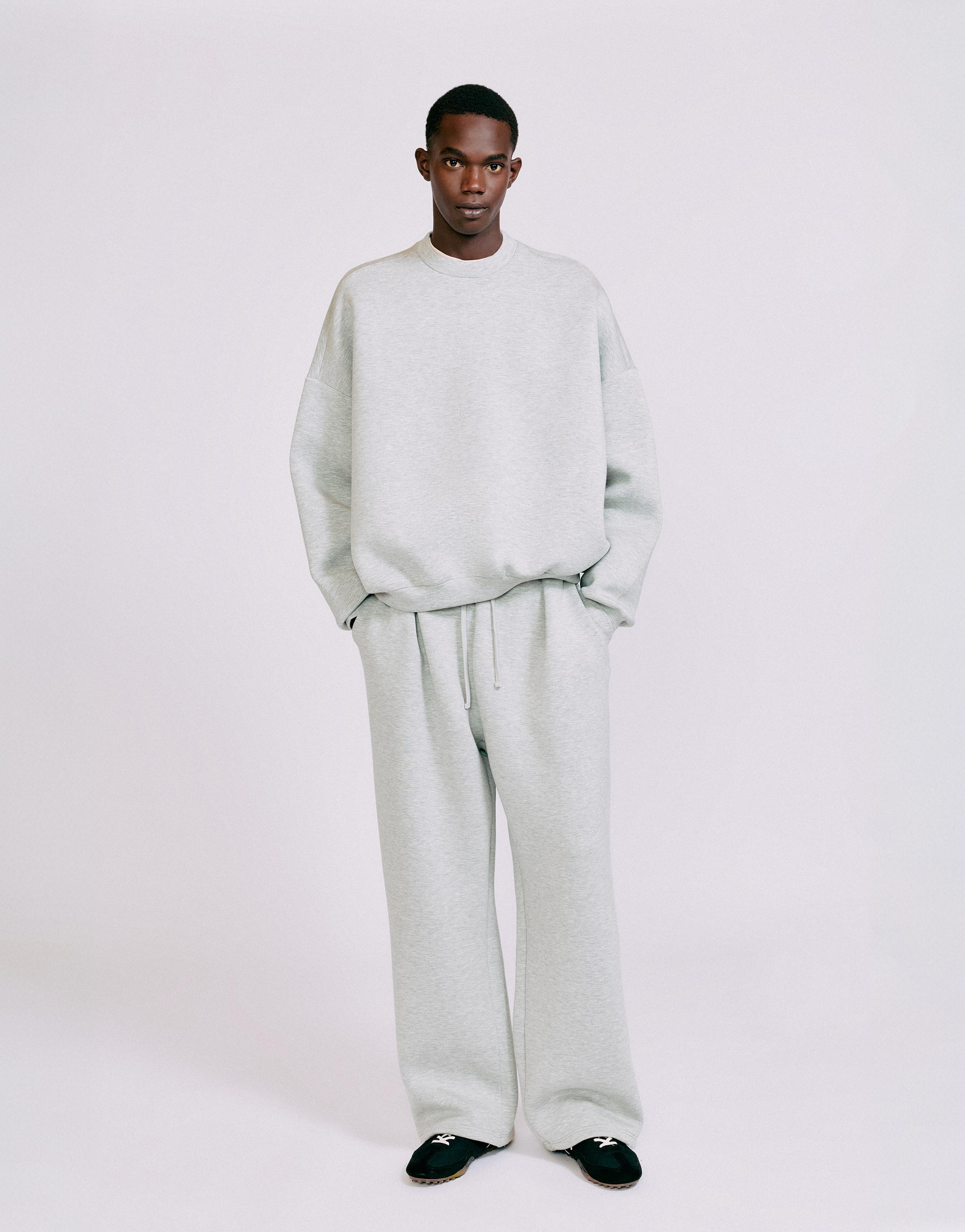 Interlock jogging pants — Grey marl