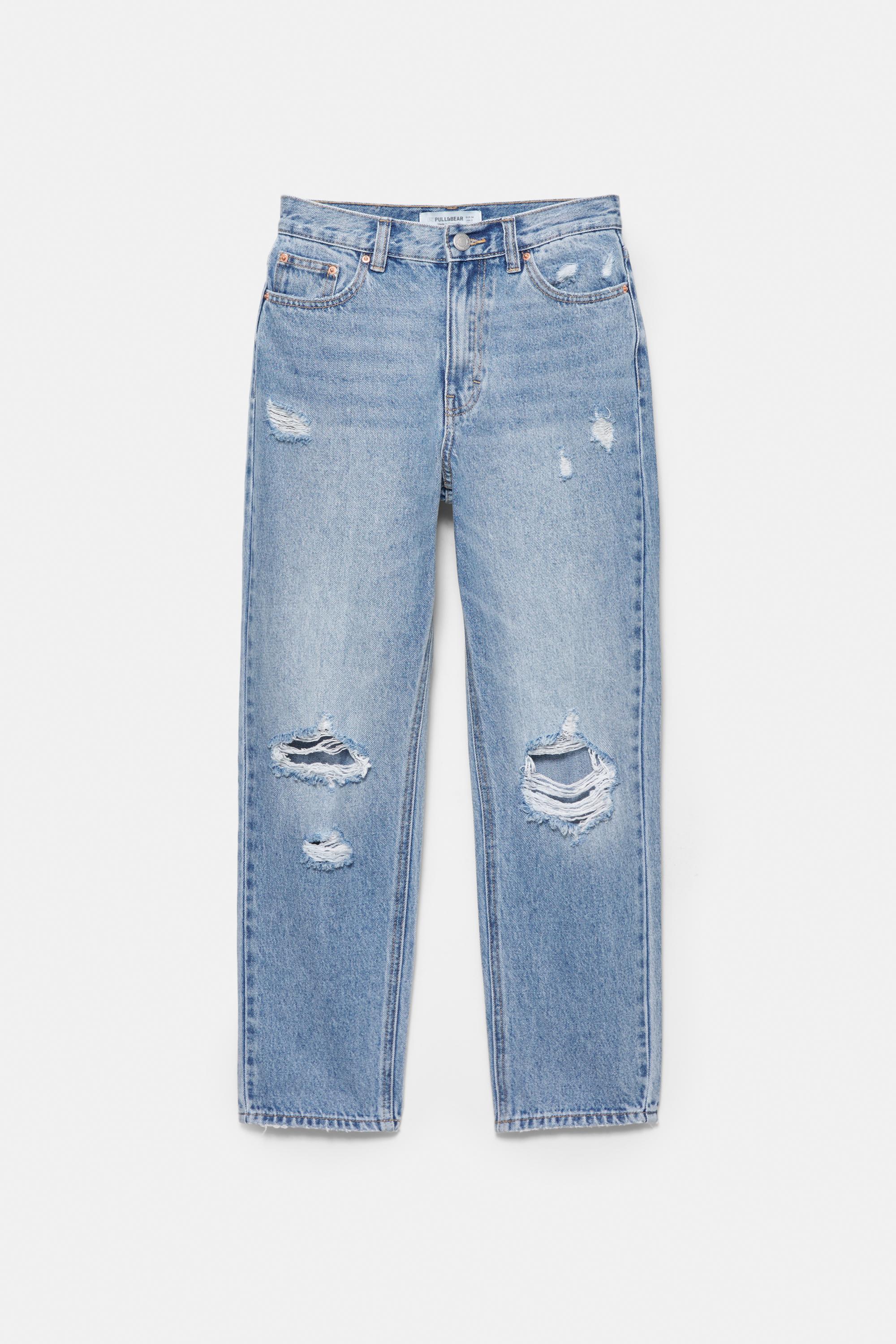 Ripped mom fit jeans — Indigo