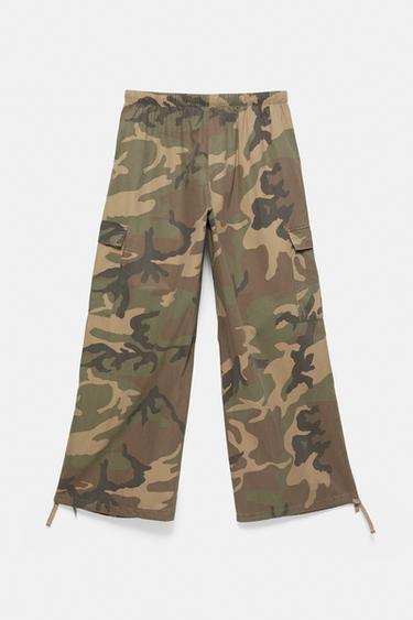 Printed parachute trousers — Khaki 7