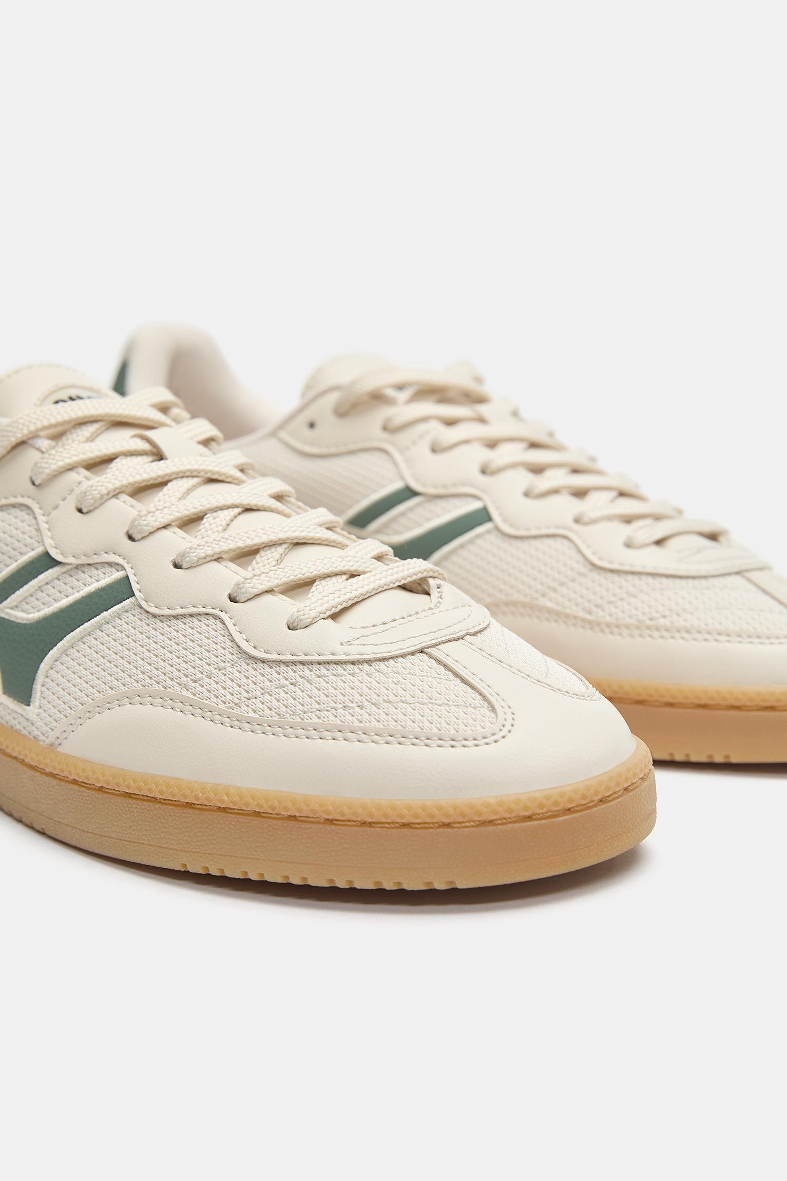 Retro fabric trainers — Ecru