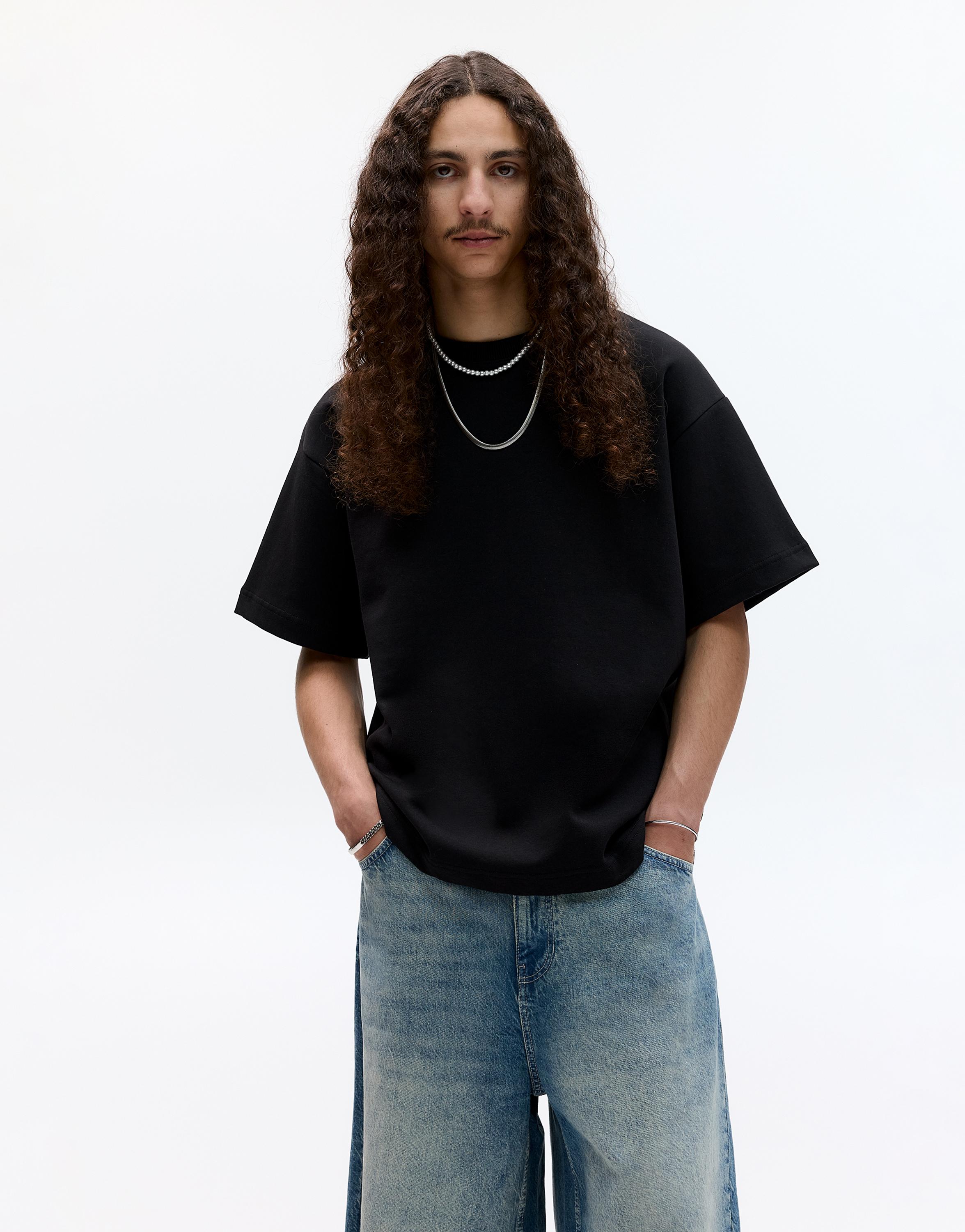 Basic short sleeve sweatshirt — Black