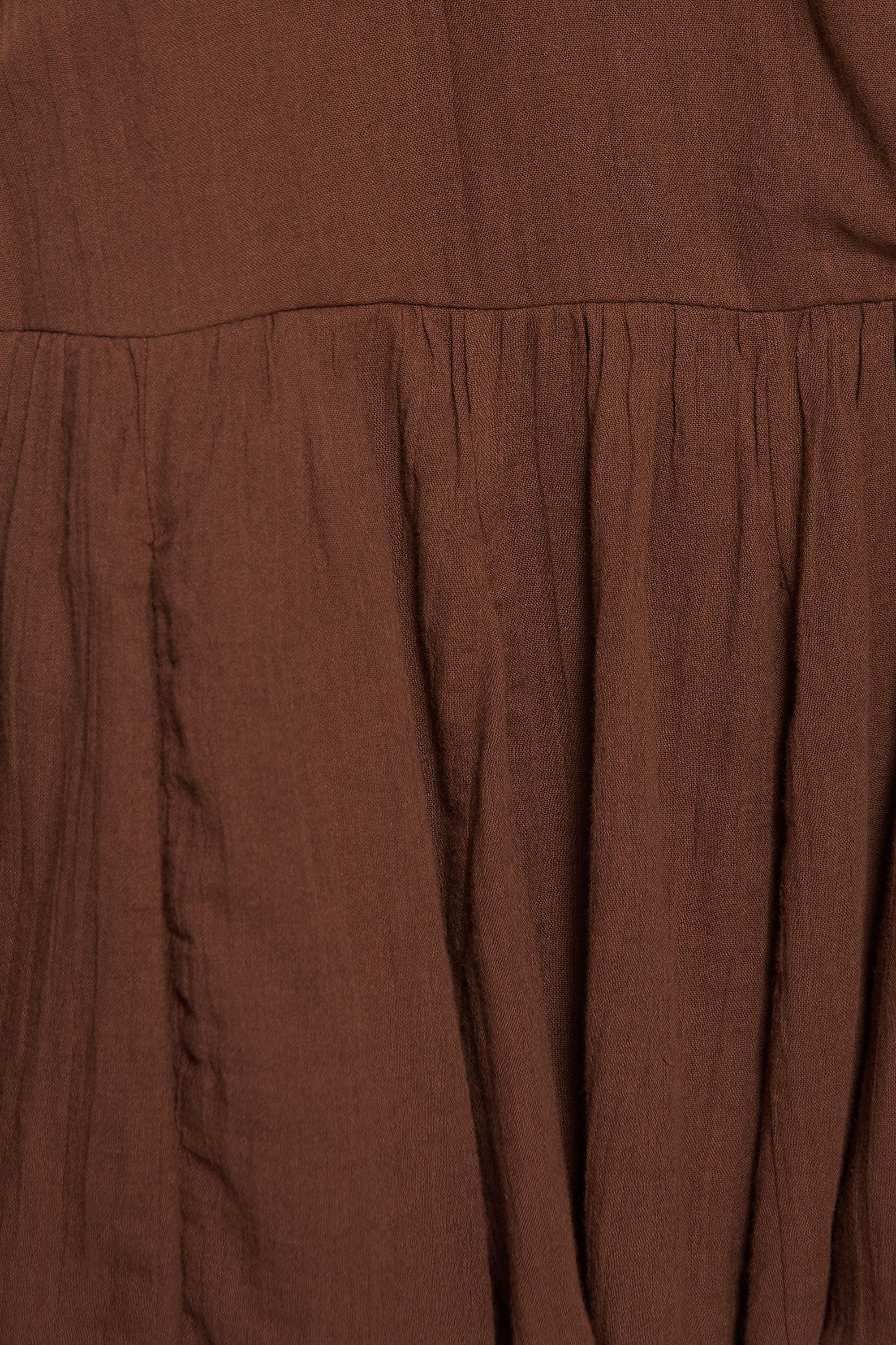 Surplice neckline short dress — Brown