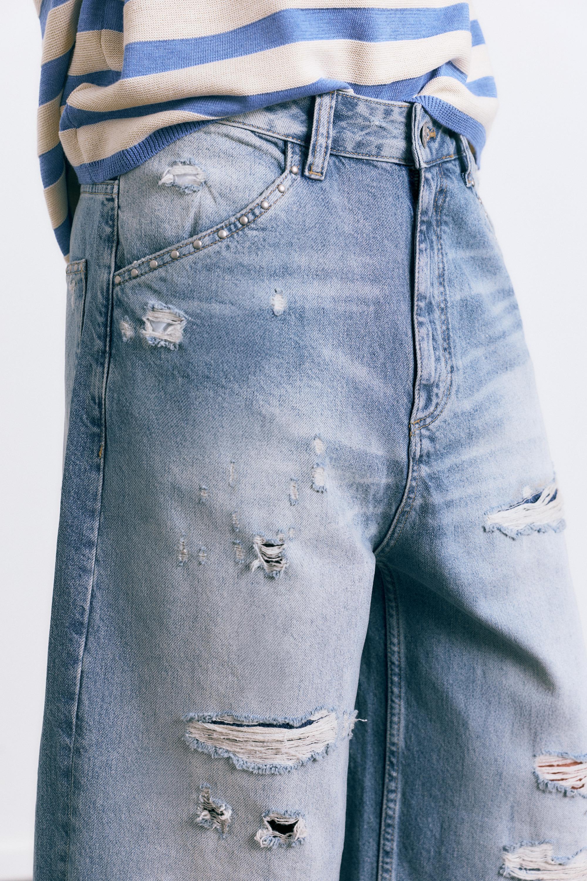 Distressed süper bol paça jean - Görsel 19