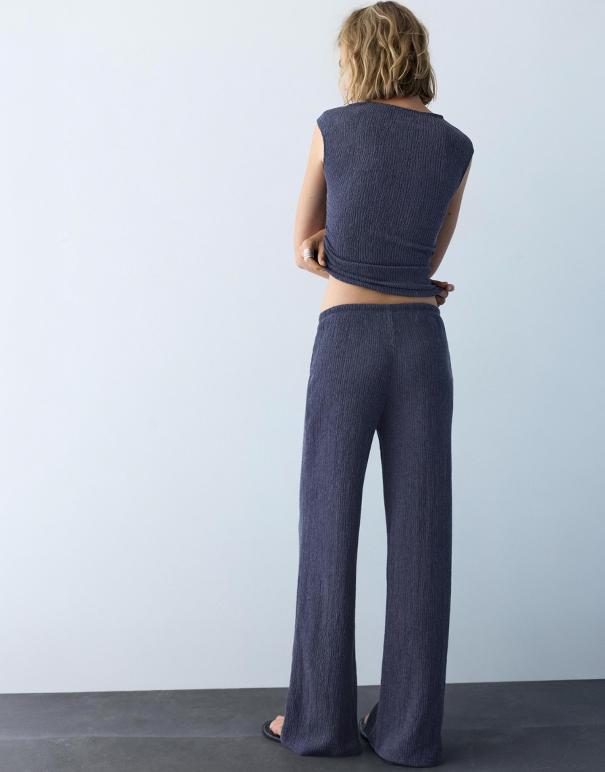 Bambula geniş paça pantolon - Görsel 10