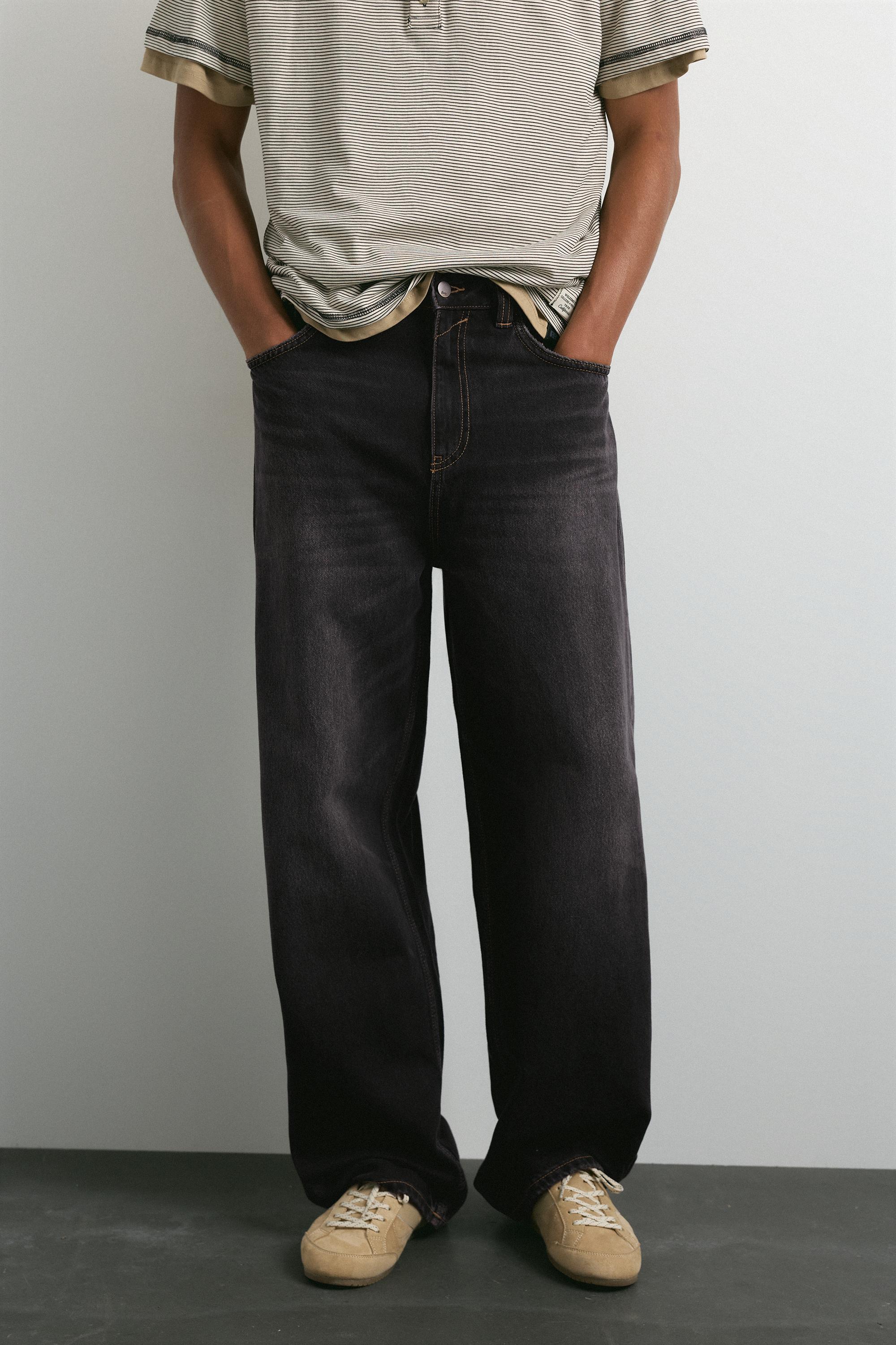 Relaxed baggy jeans — Faded black