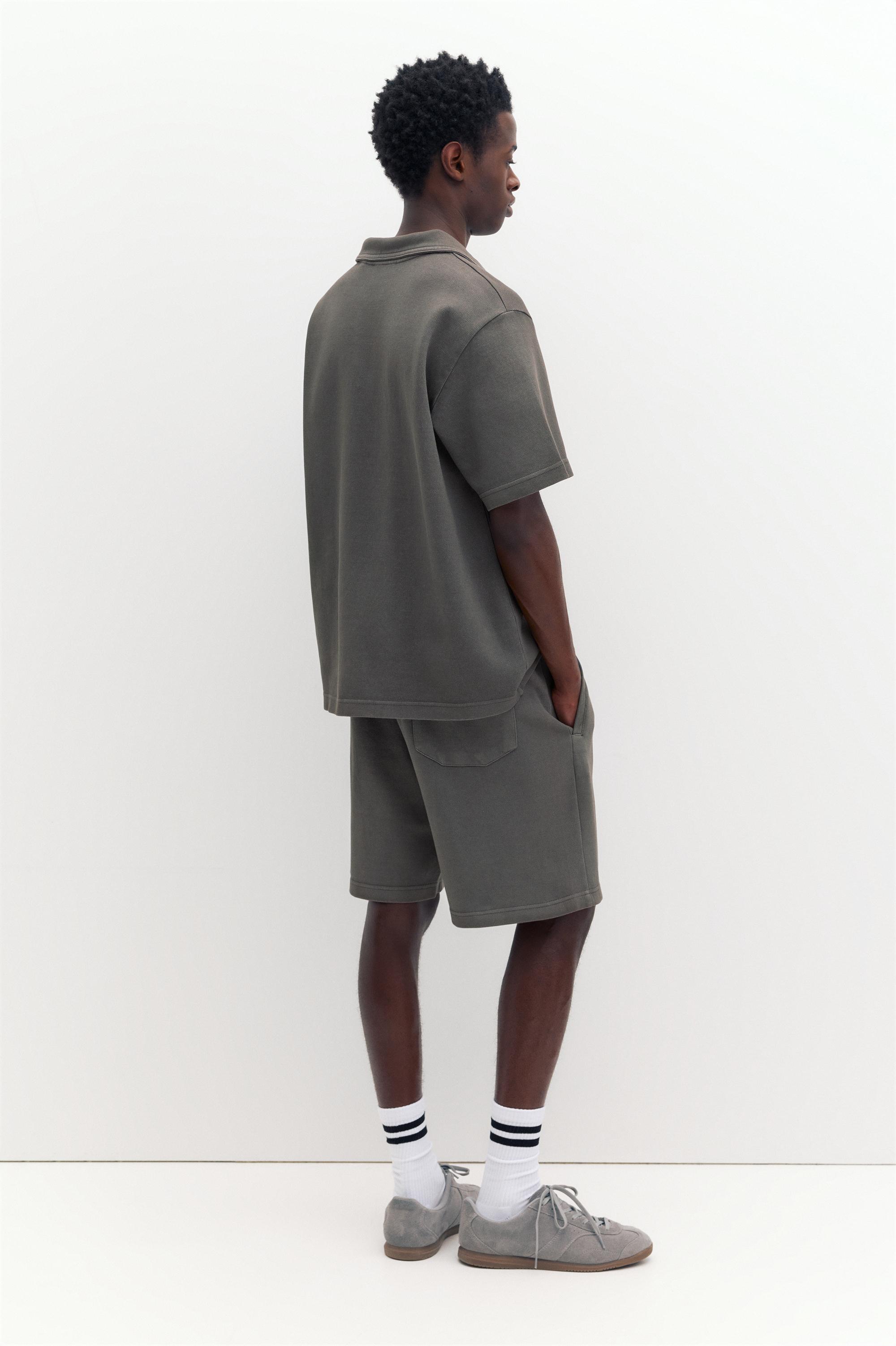 Dokulu jogger bermuda - Görsel 15