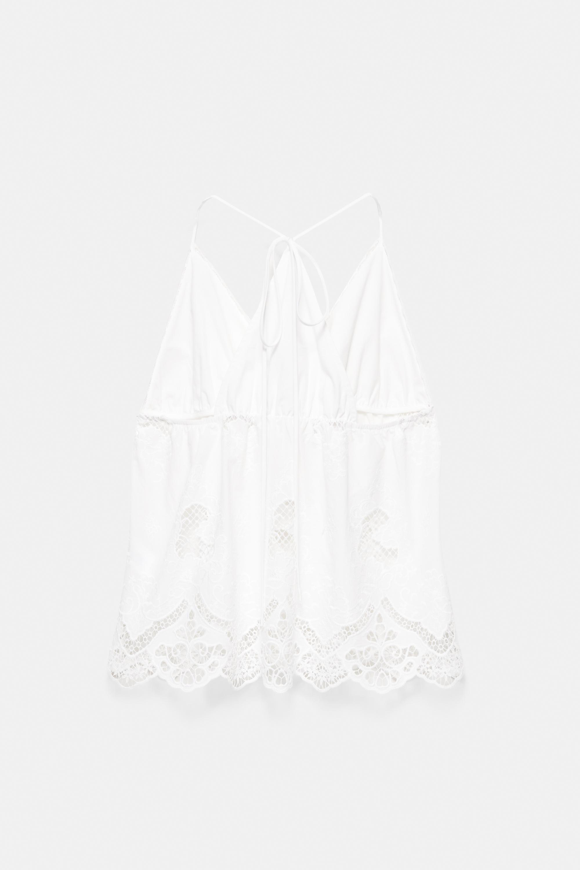 White Swiss embroidery top — White
