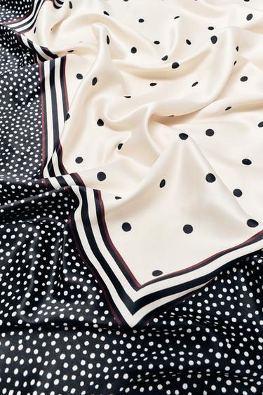 Mixed polka dot scarf — Black 2