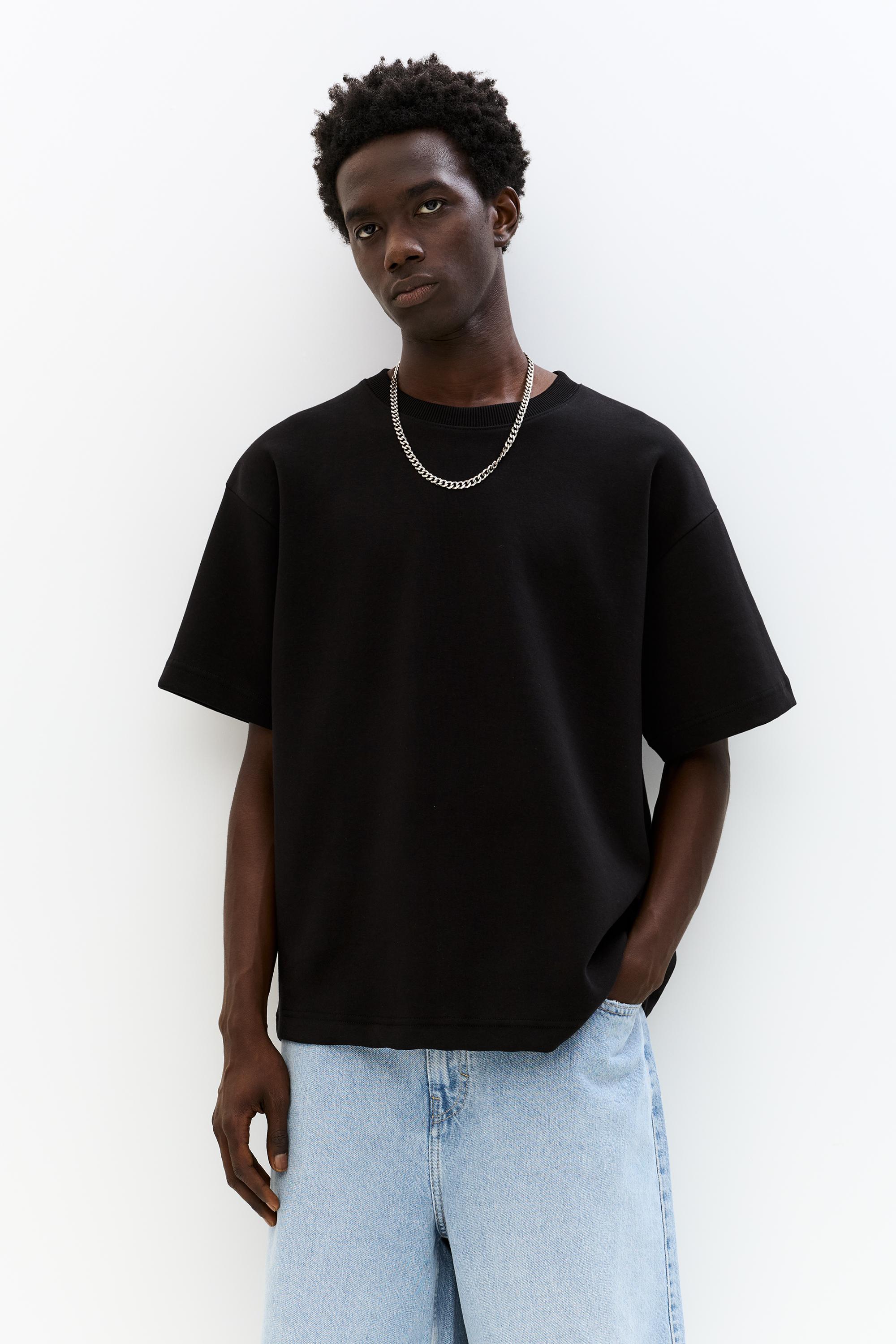 Basic short sleeve sweatshirt — Black