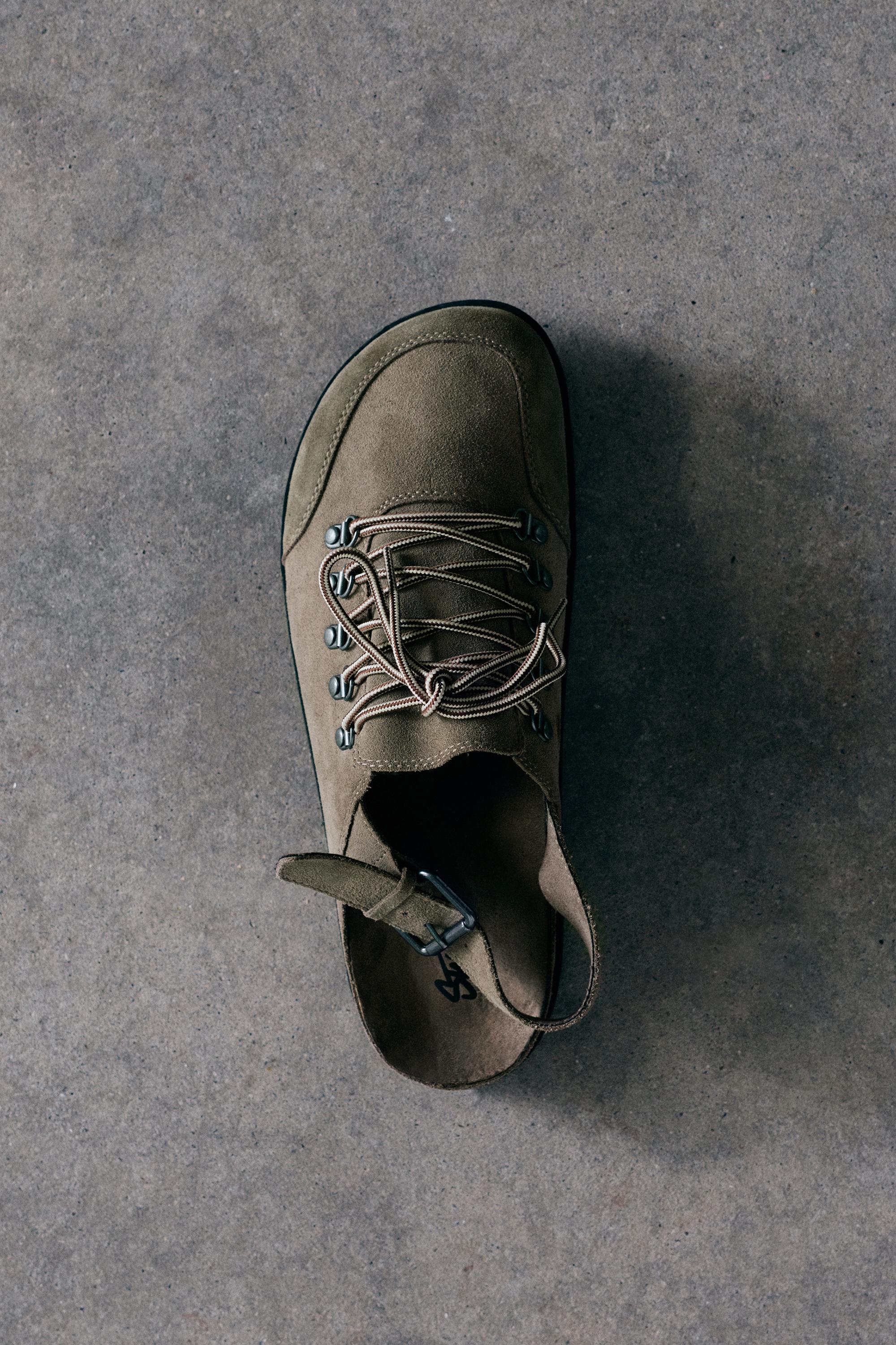 Lace-up leather clogs STWD — Taupe