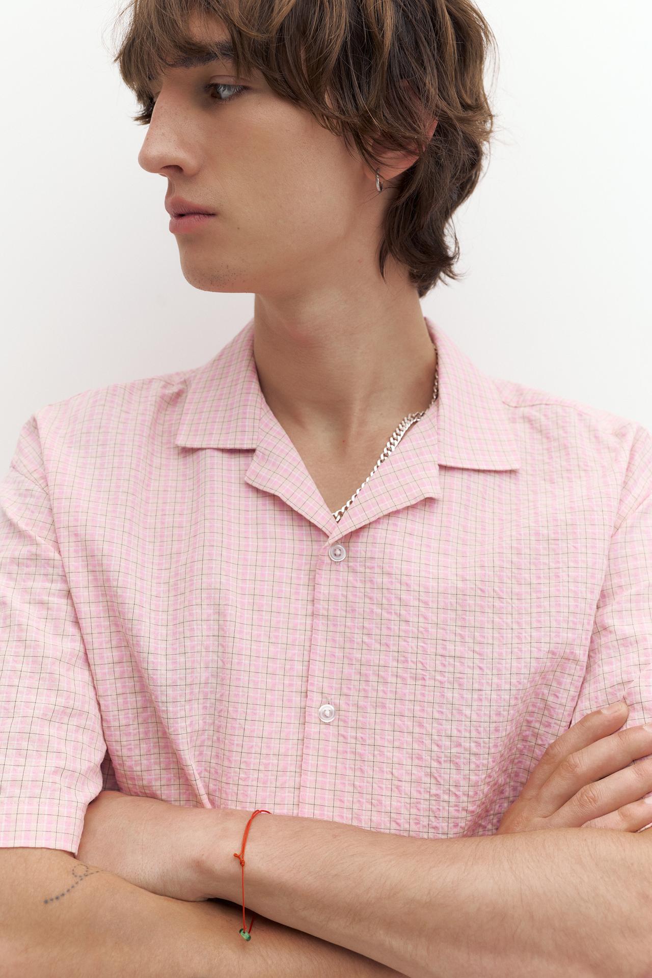 Short sleeve check shirt — Pink