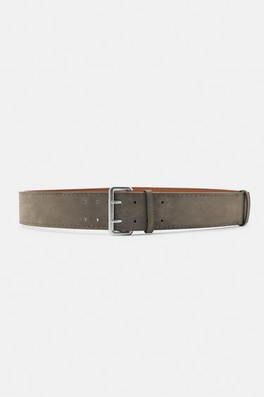 Wide faux suede belt — Taupe 1