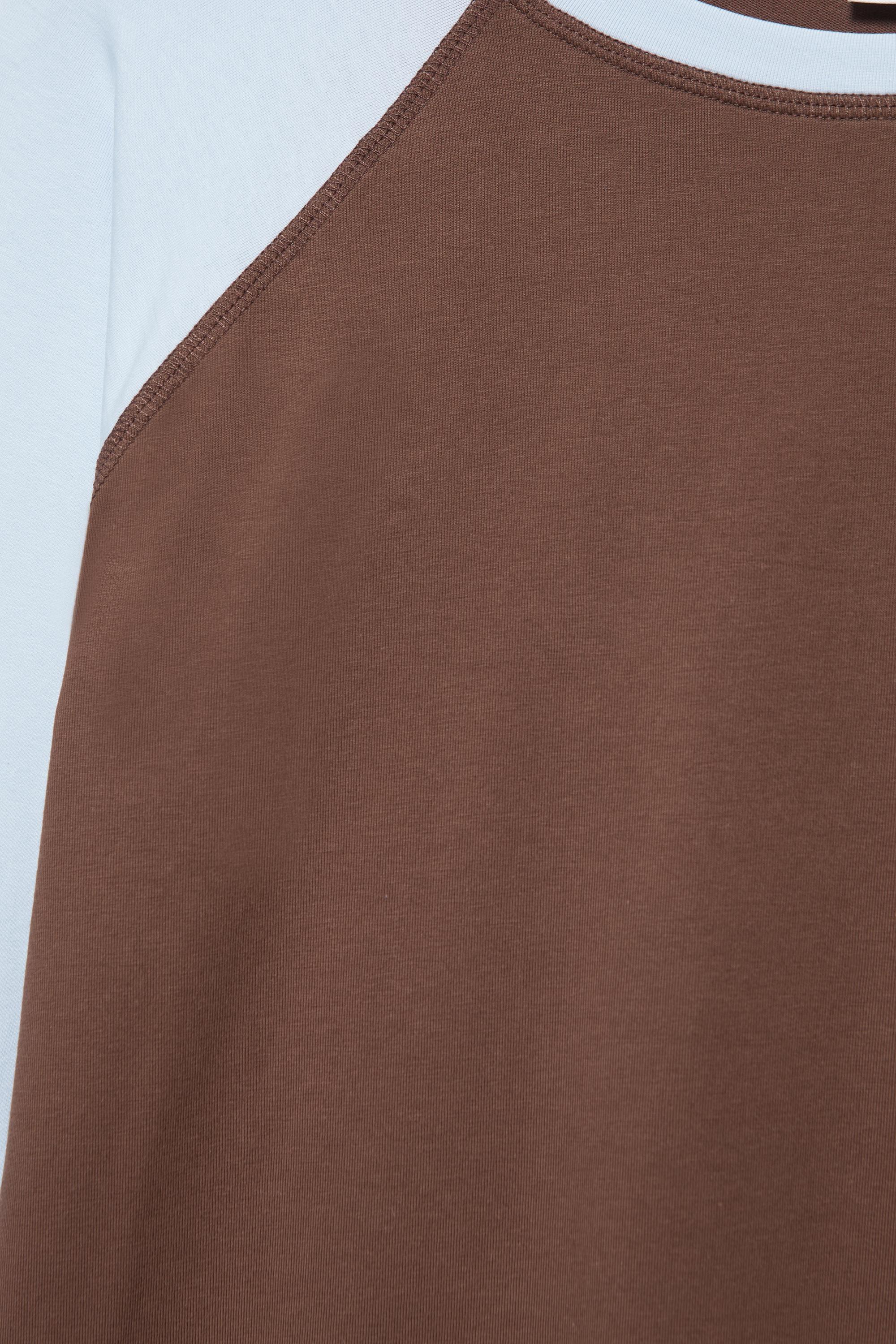 Number print raglan T-shirt — Brown