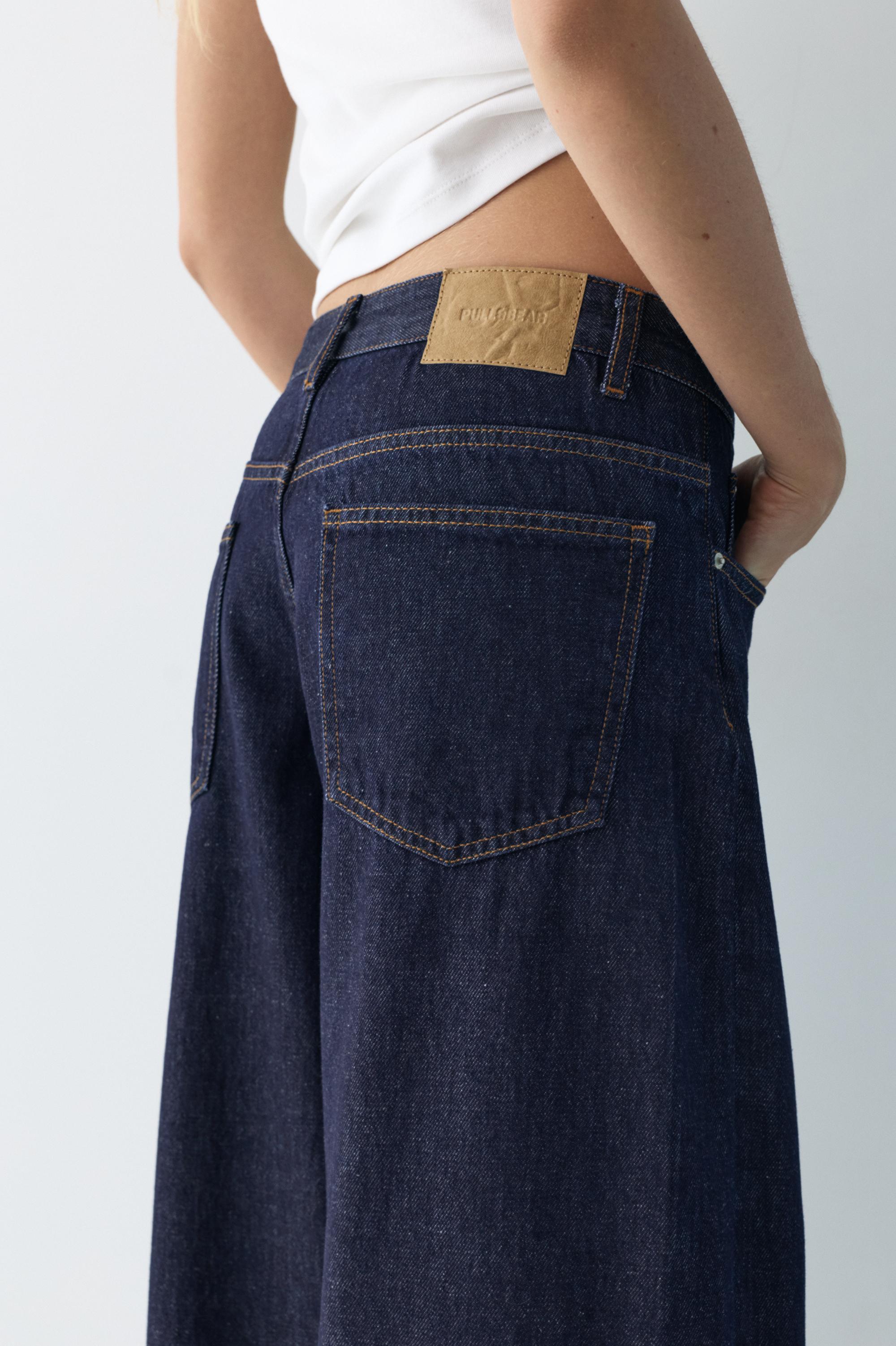 Low-rise barrel jeans — Navy