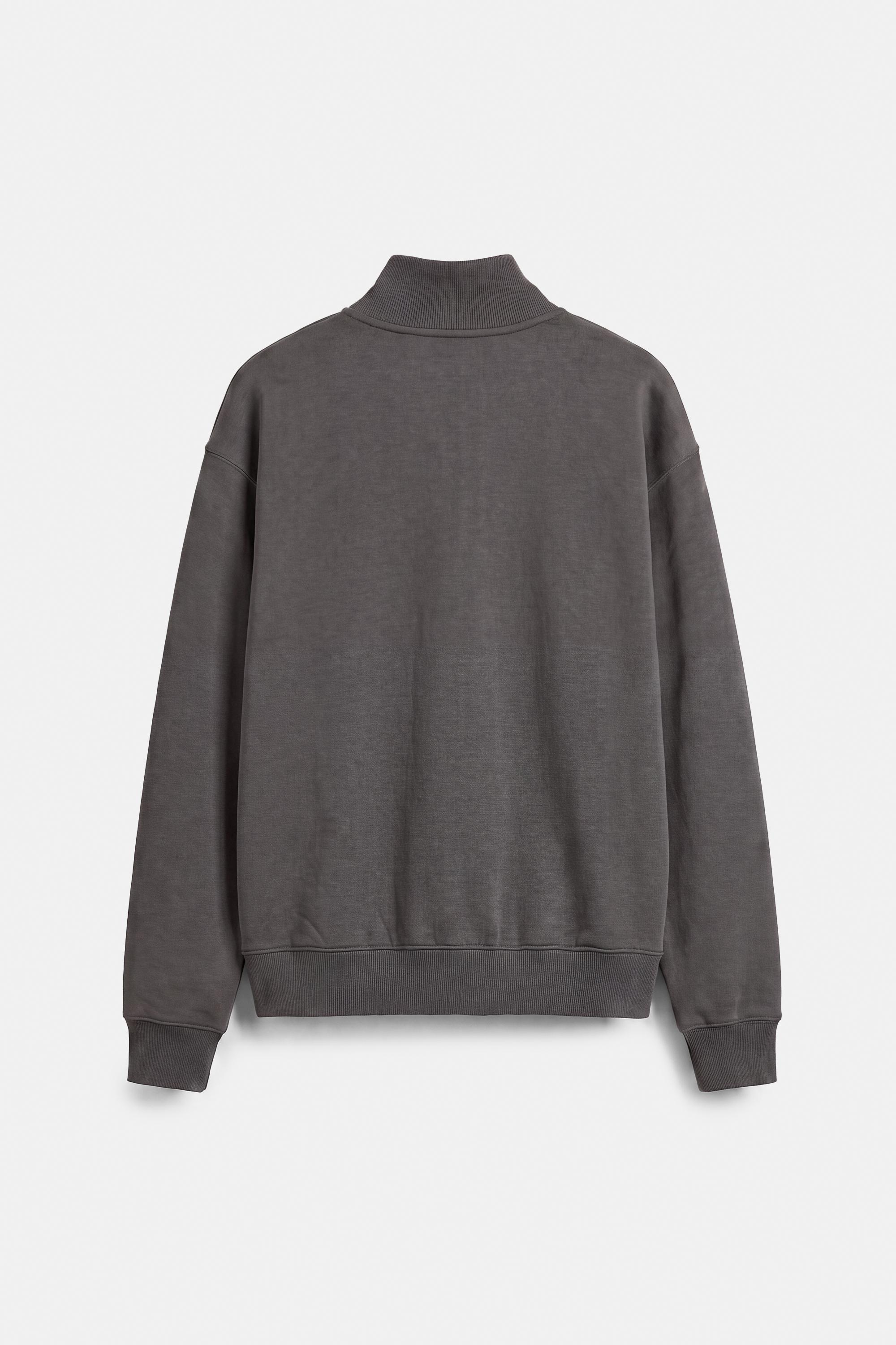 Quarter-zip sweatshirt — Anthracite grey