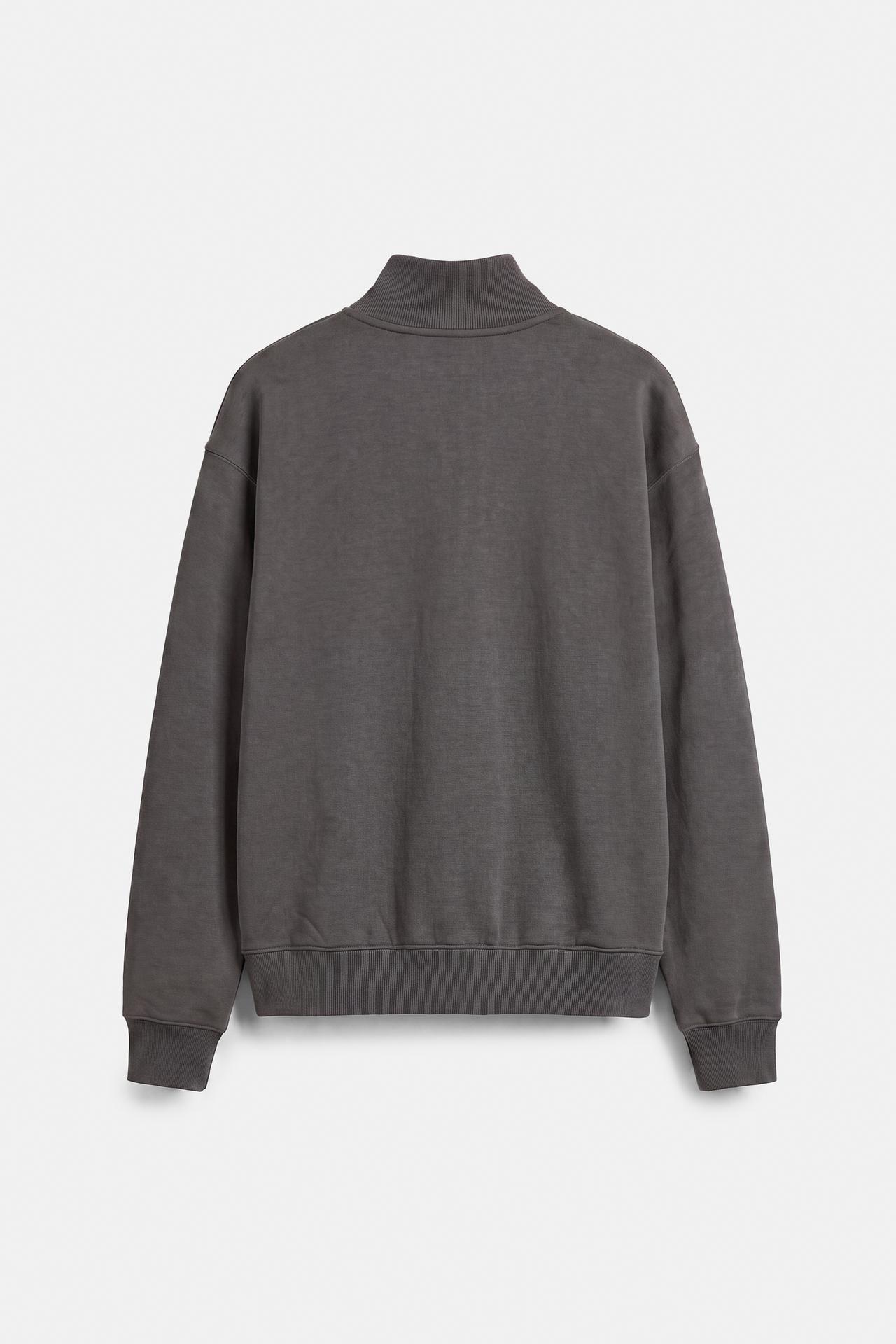 Quarter-zip sweatshirt — Anthracite grey