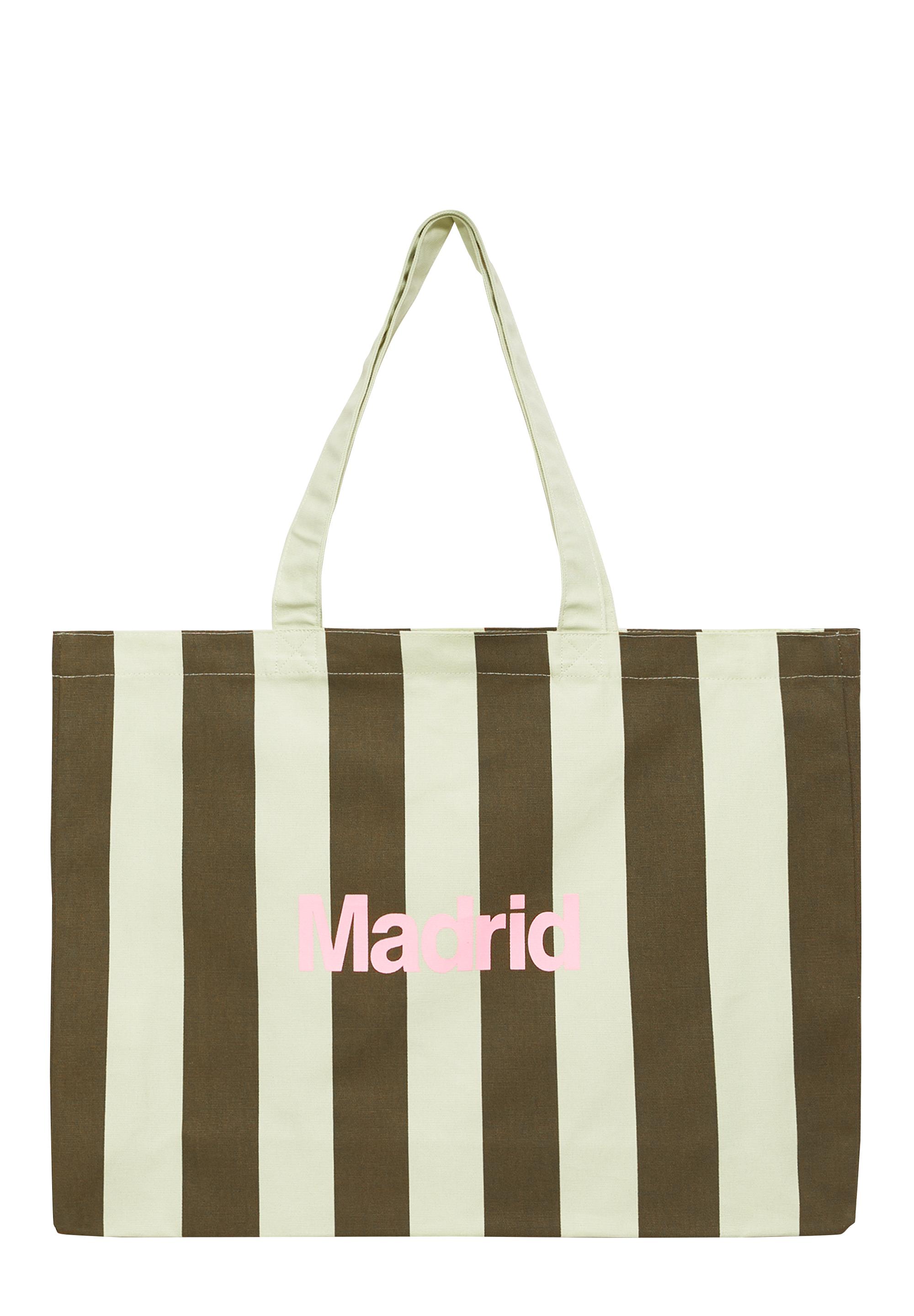 Striped city tote bag — Yellow