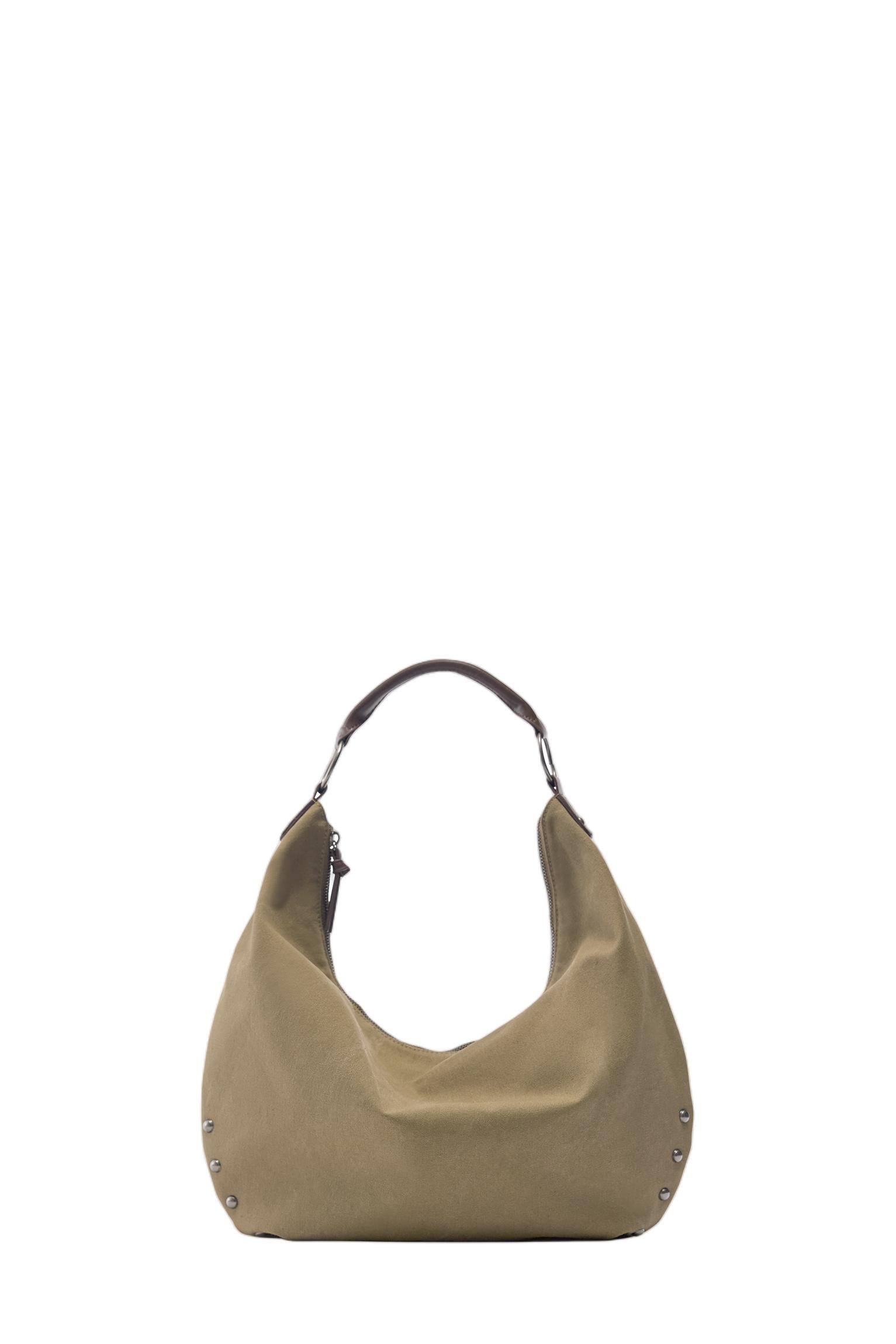 Ring stud tote bag — Beige