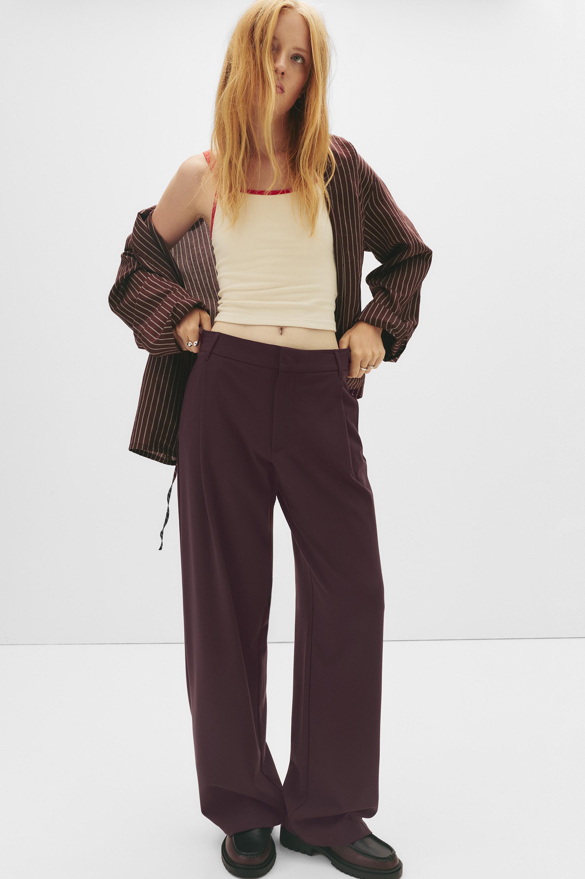 Darted smart trousers — Burgundy
