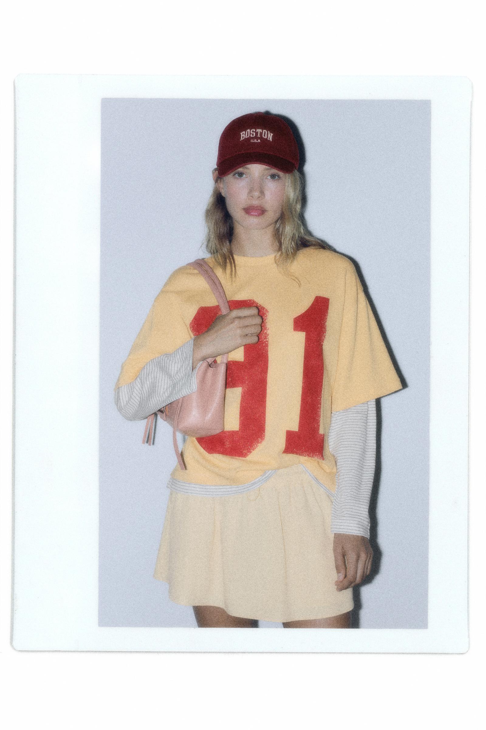 91 graphic double-layer T-shirt — Egg yolk yellow