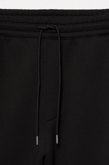 Neoprene-effect darted trousers — Black 8