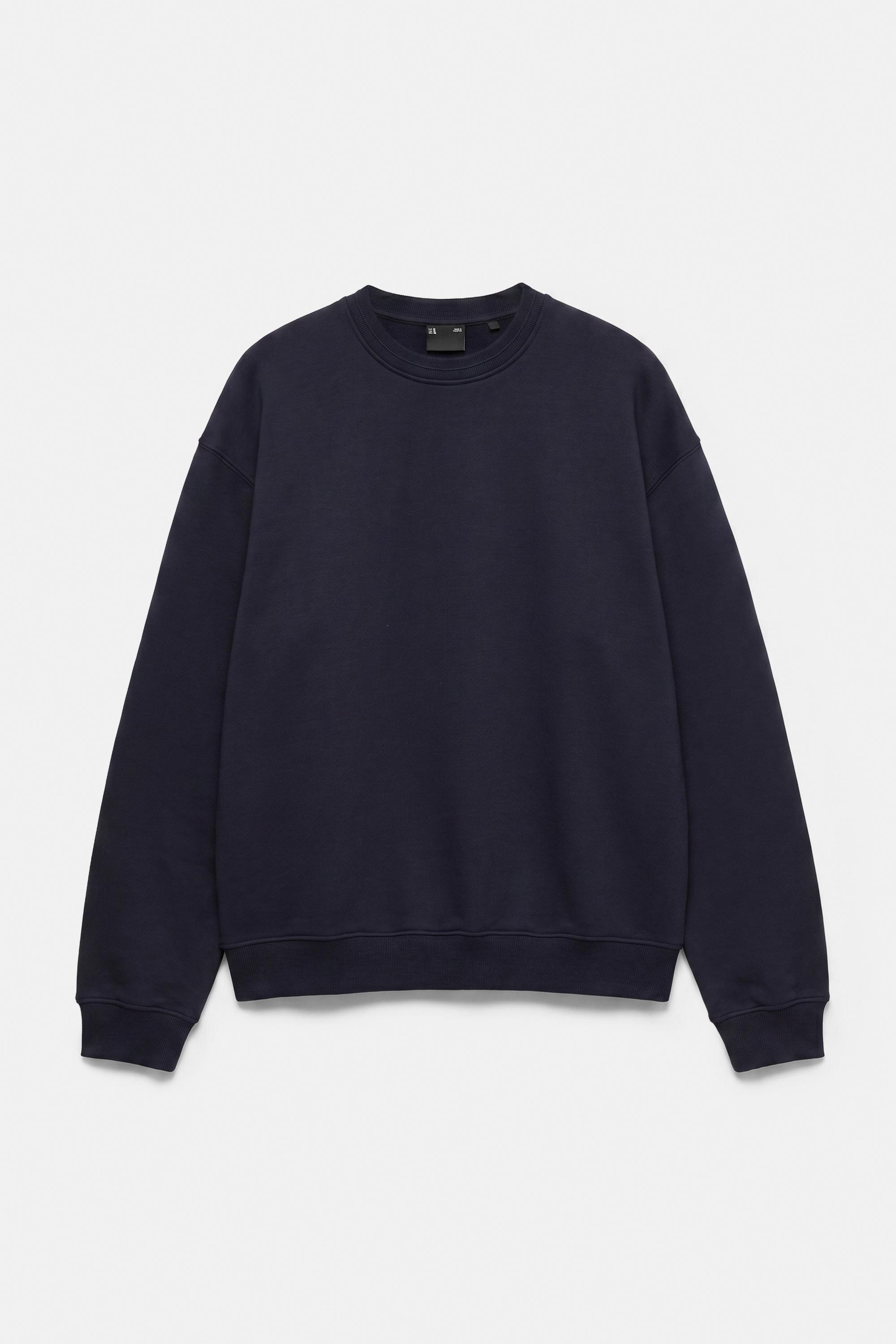Relaxed fit round neck sweatshirt — Navy