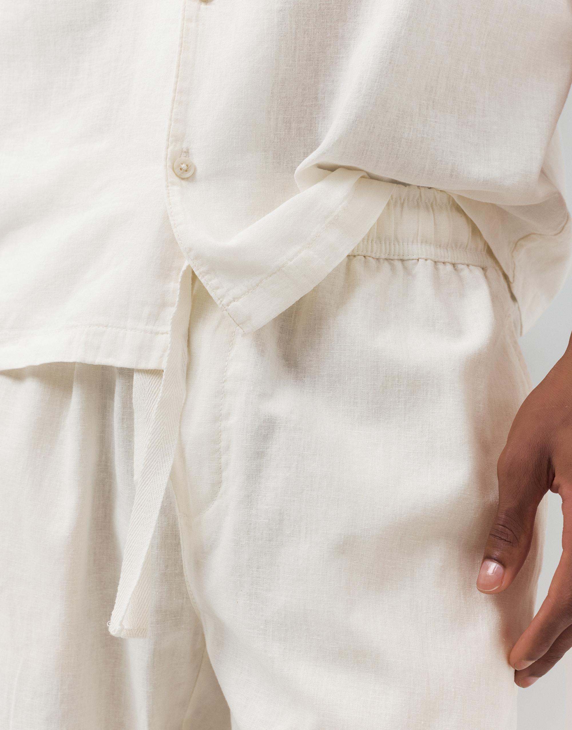 Linen blend jogger trousers — White