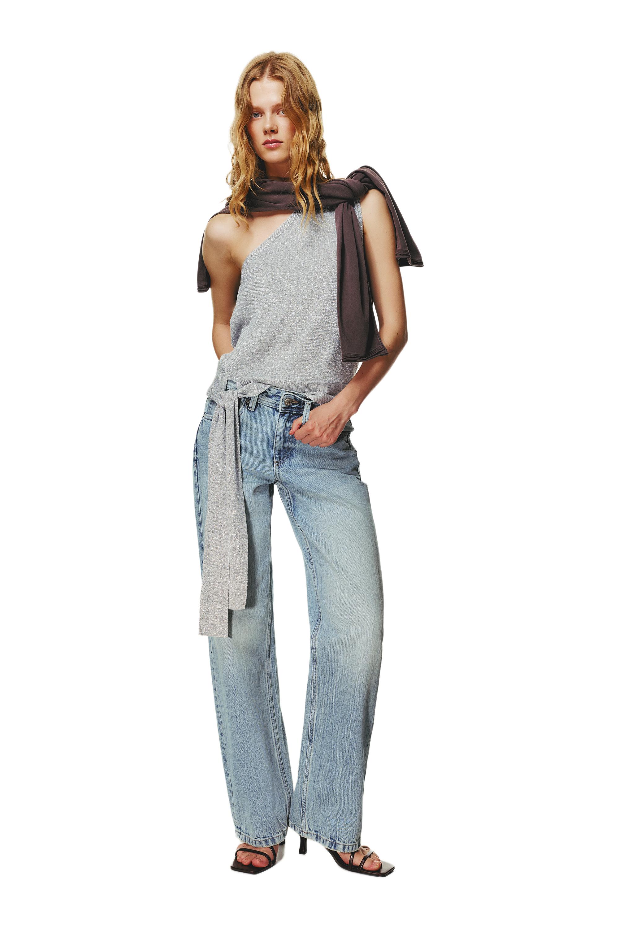 Low-rise straight-leg jeans — Pale blue