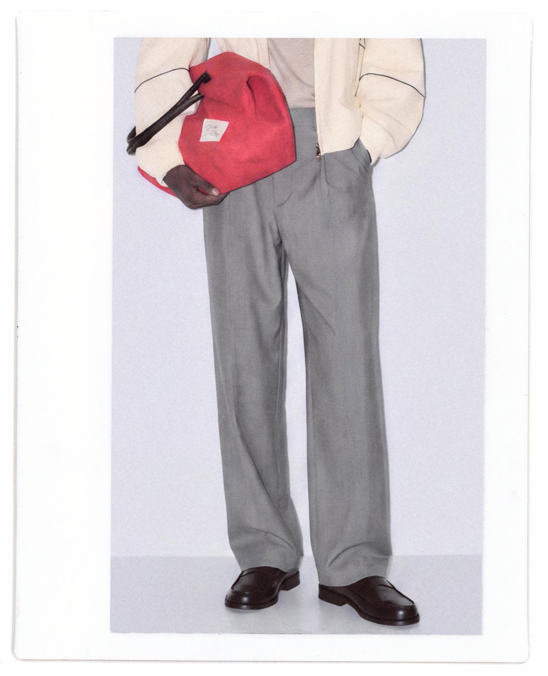 Darted tailored straight trousers — Grey