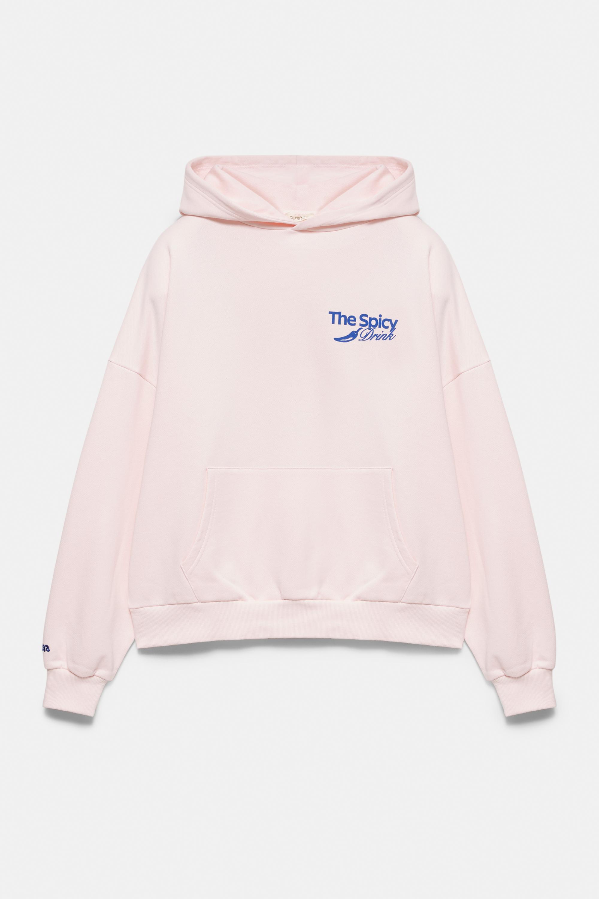 Graphic cup hoodie — Pale pink