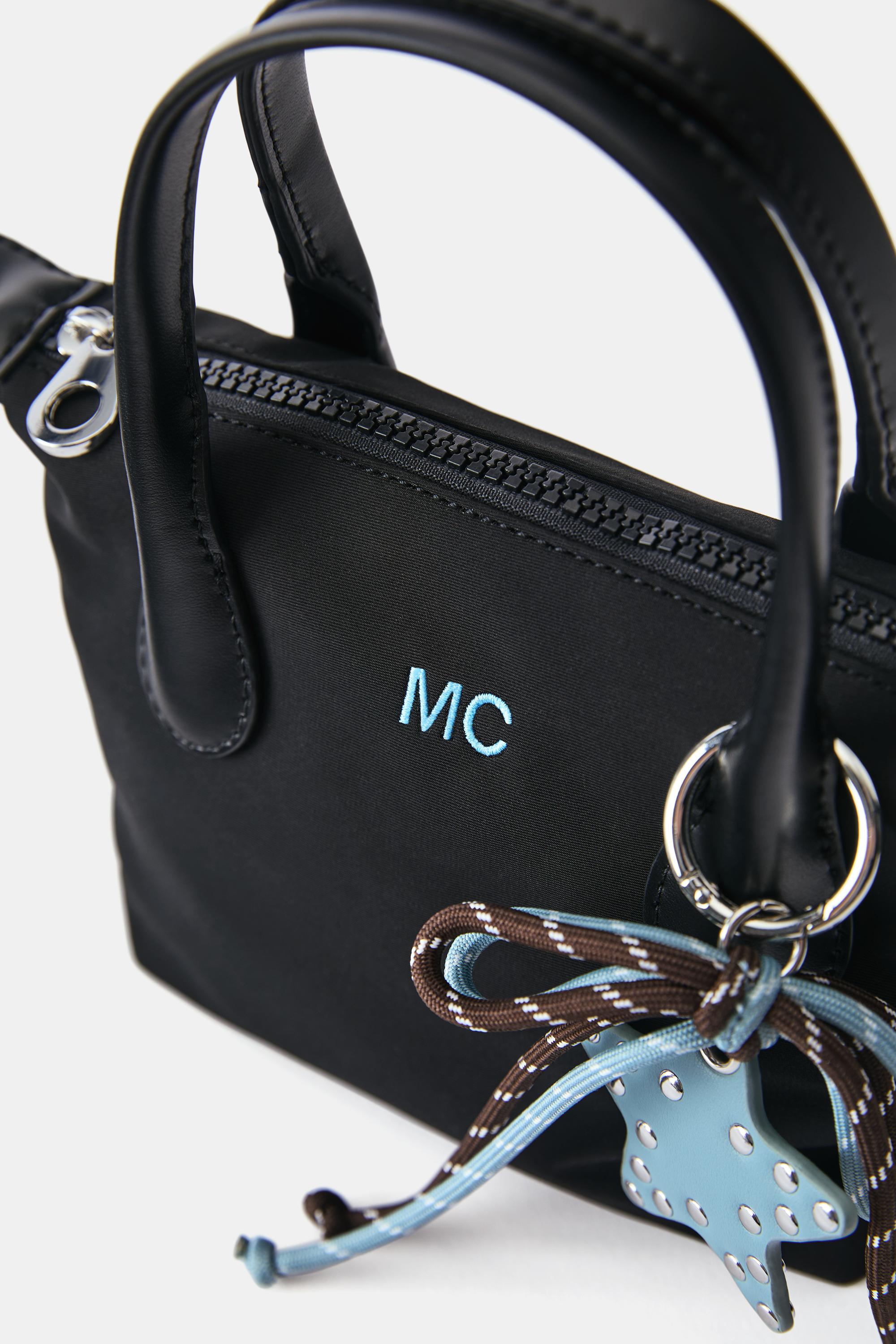Embellished nylon crossbody bag — Black
