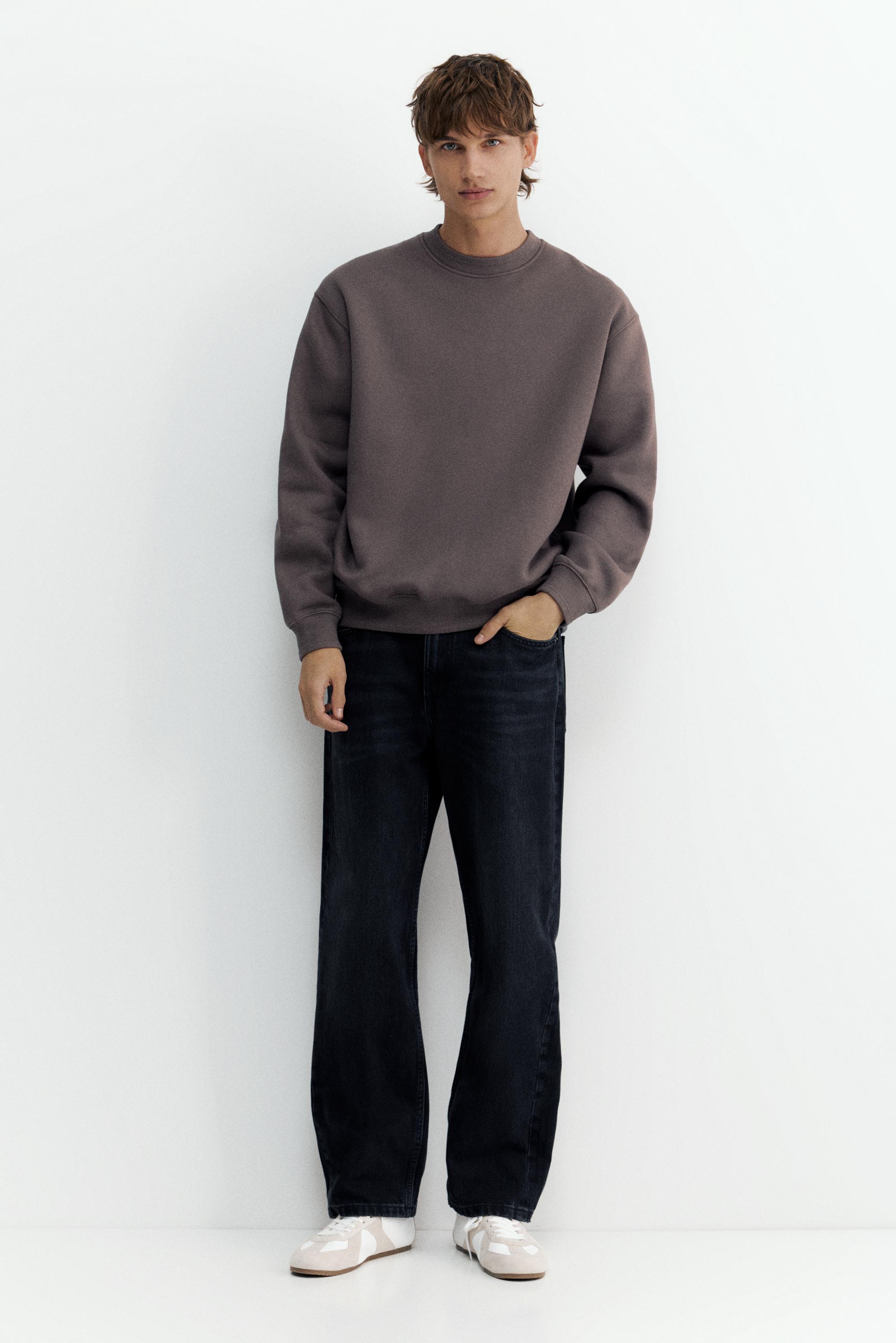 Relaxed fit round neck sweatshirt — Anthracite grey