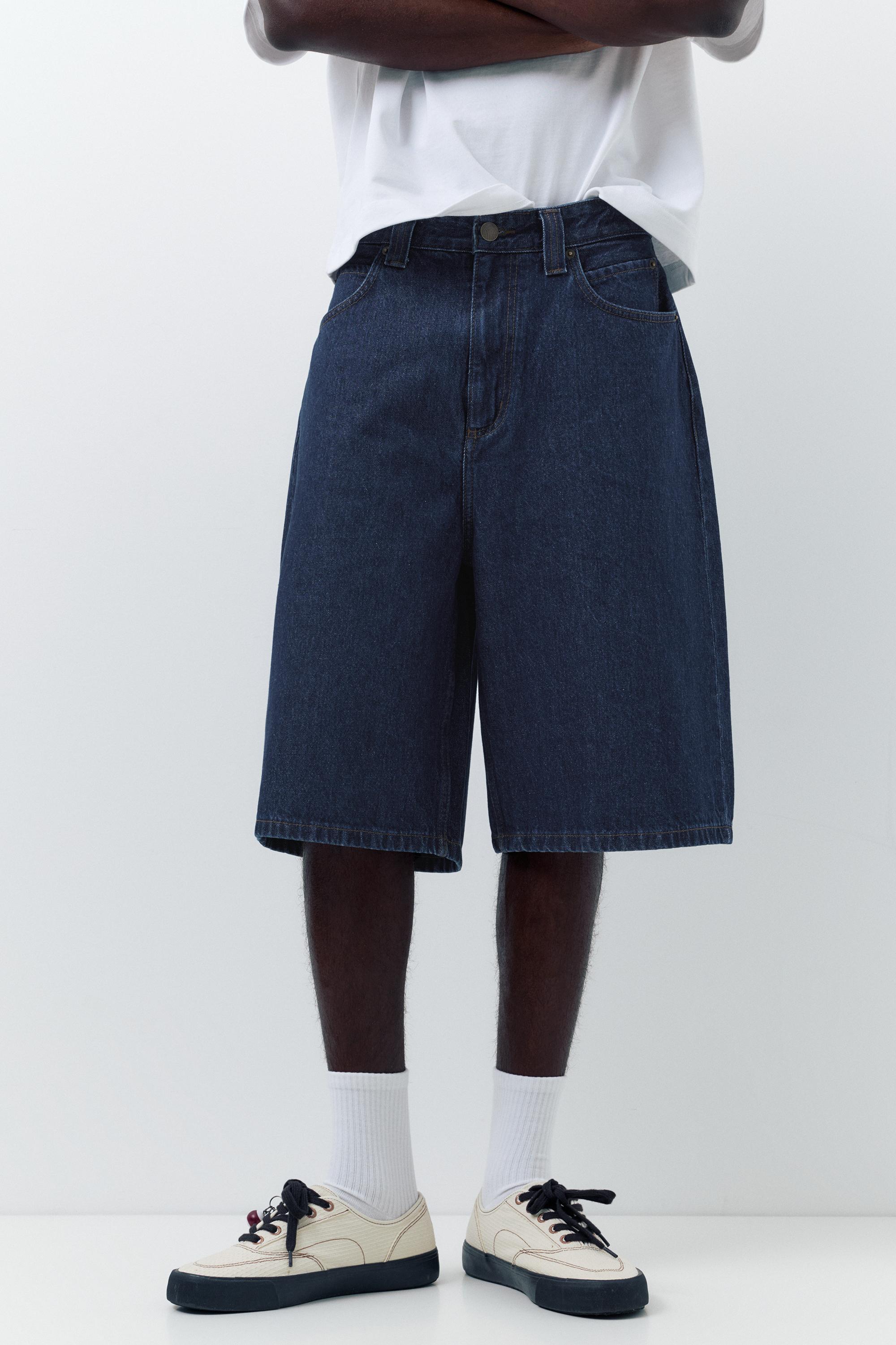 Skater denim Bermuda shorts — Navy