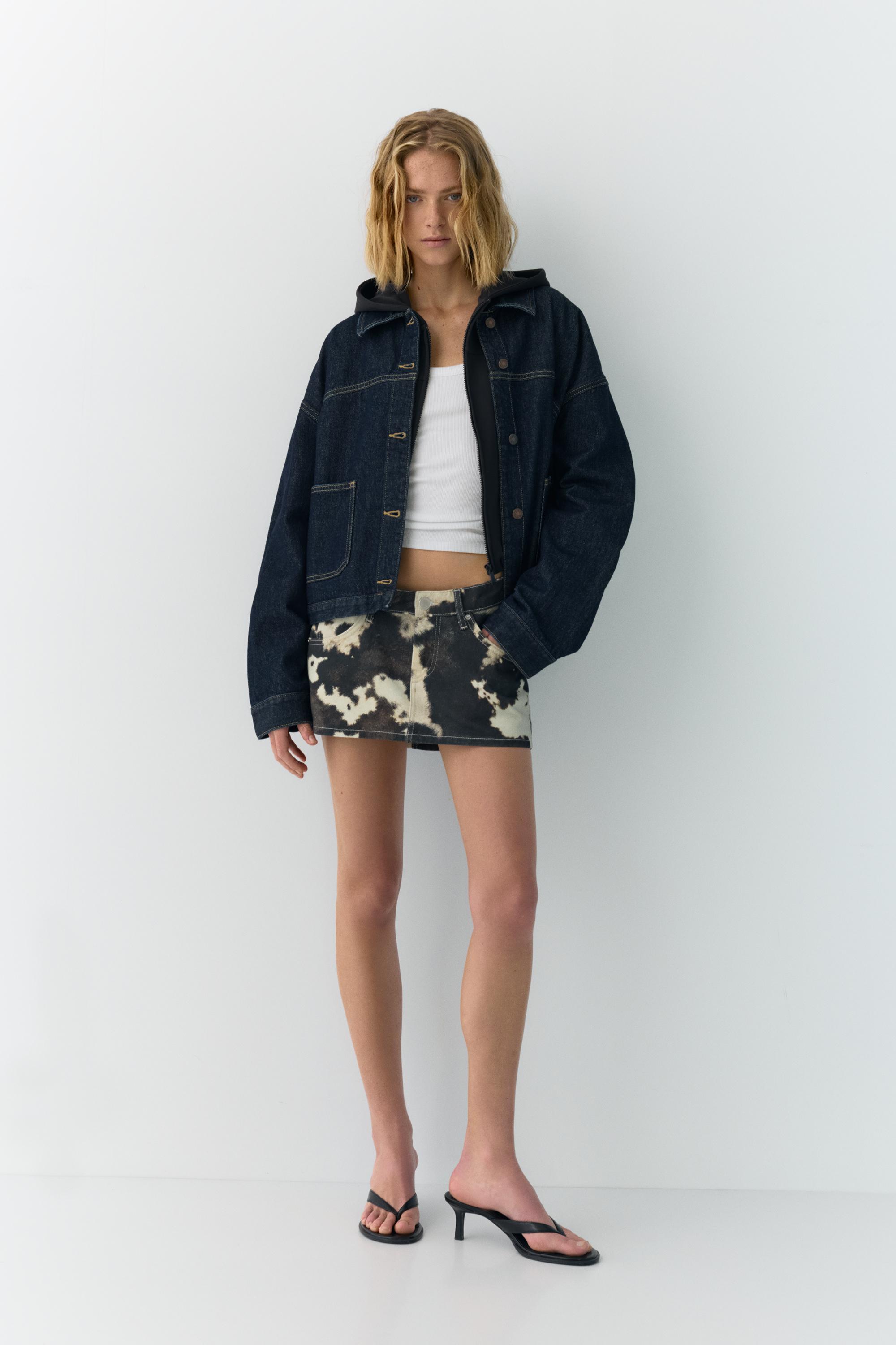 Boxy kesim denim ince ceket - Görsel 41