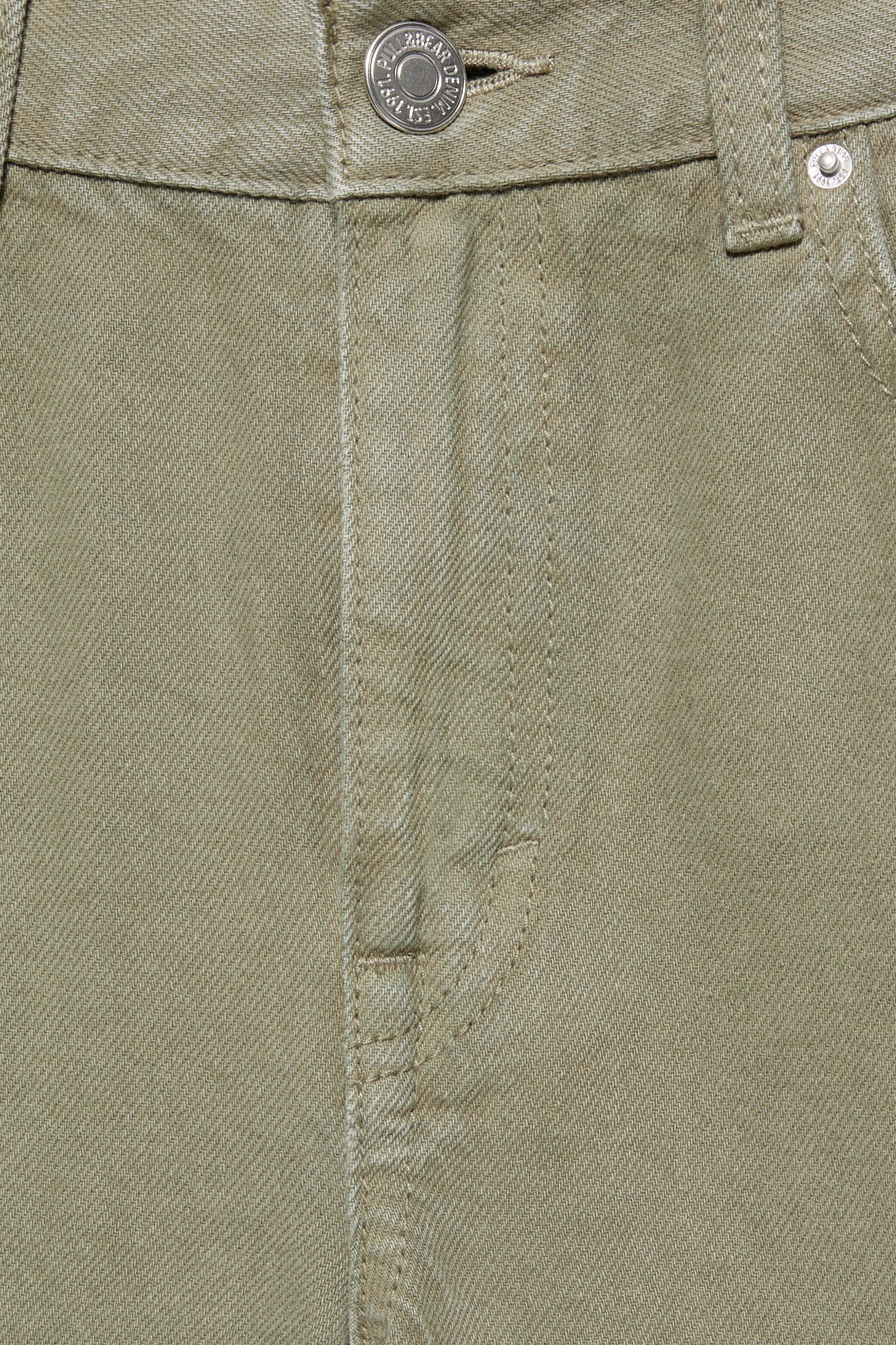High-waist wide straight-leg jeans — Khaki