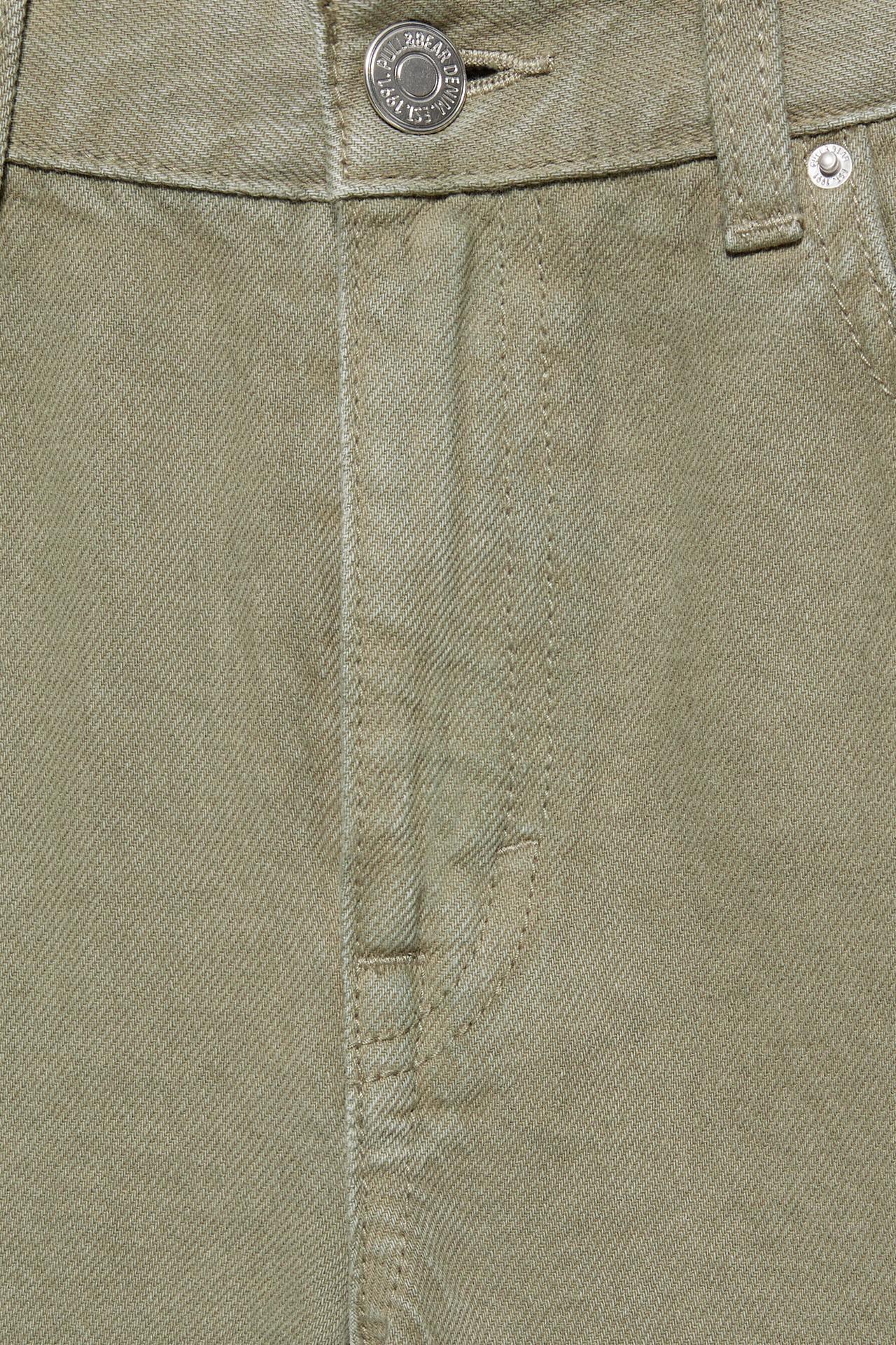 High-waist wide straight-leg jeans — Khaki
