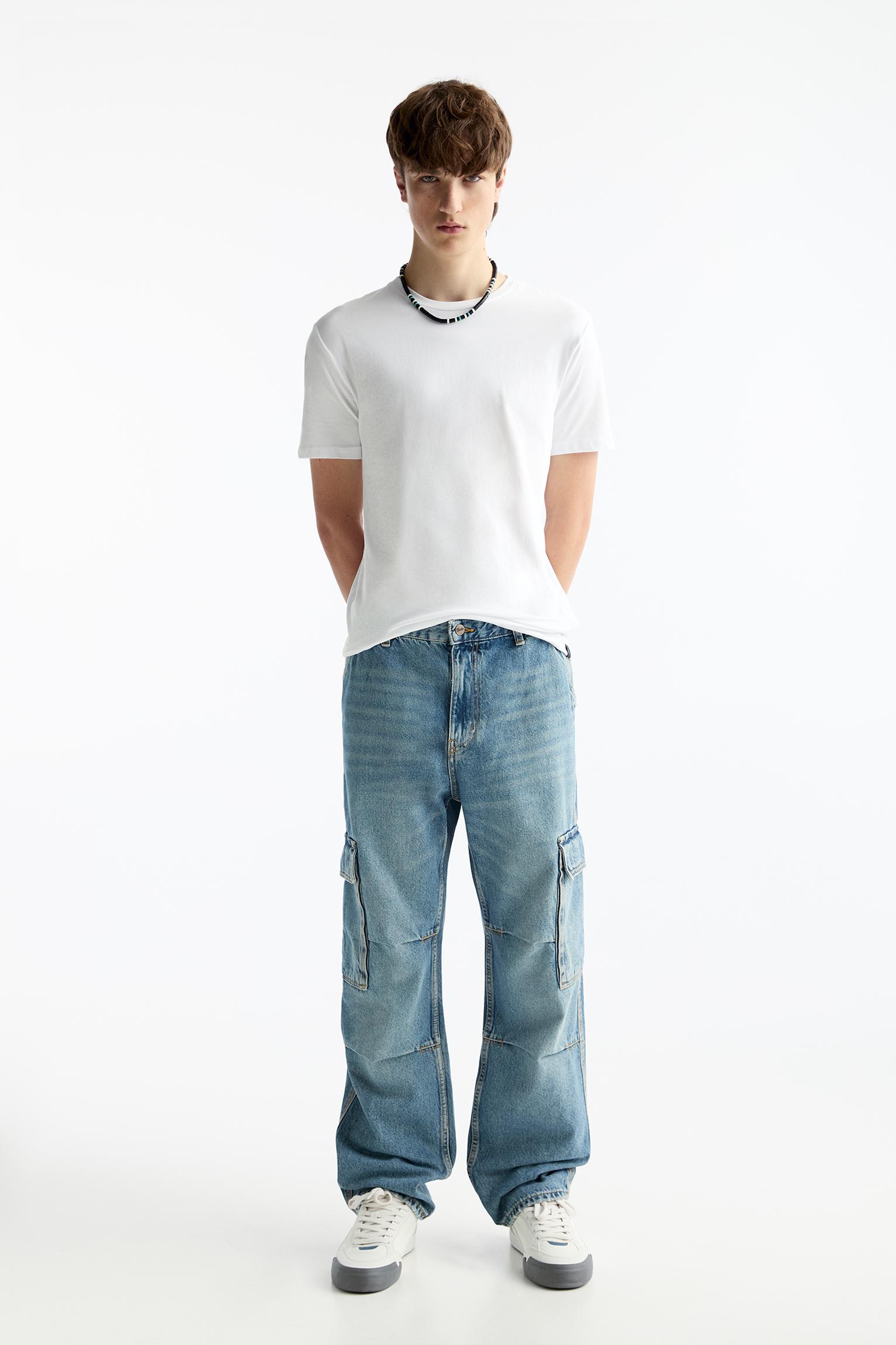 Straight leg cargo jeans PULL BEAR