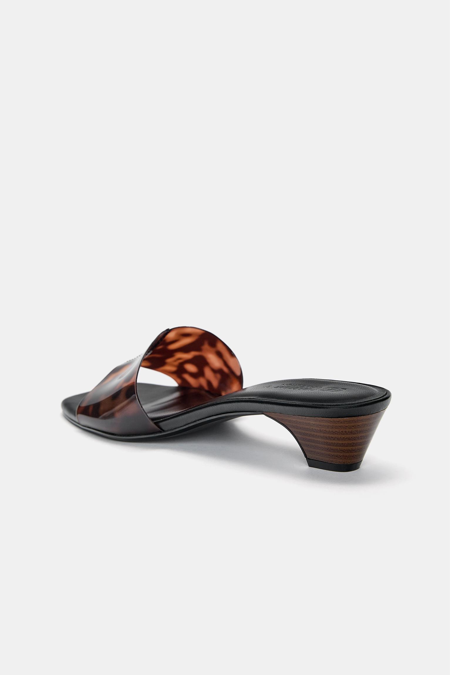 Vinyl mule heeled sandals — Multi-colored