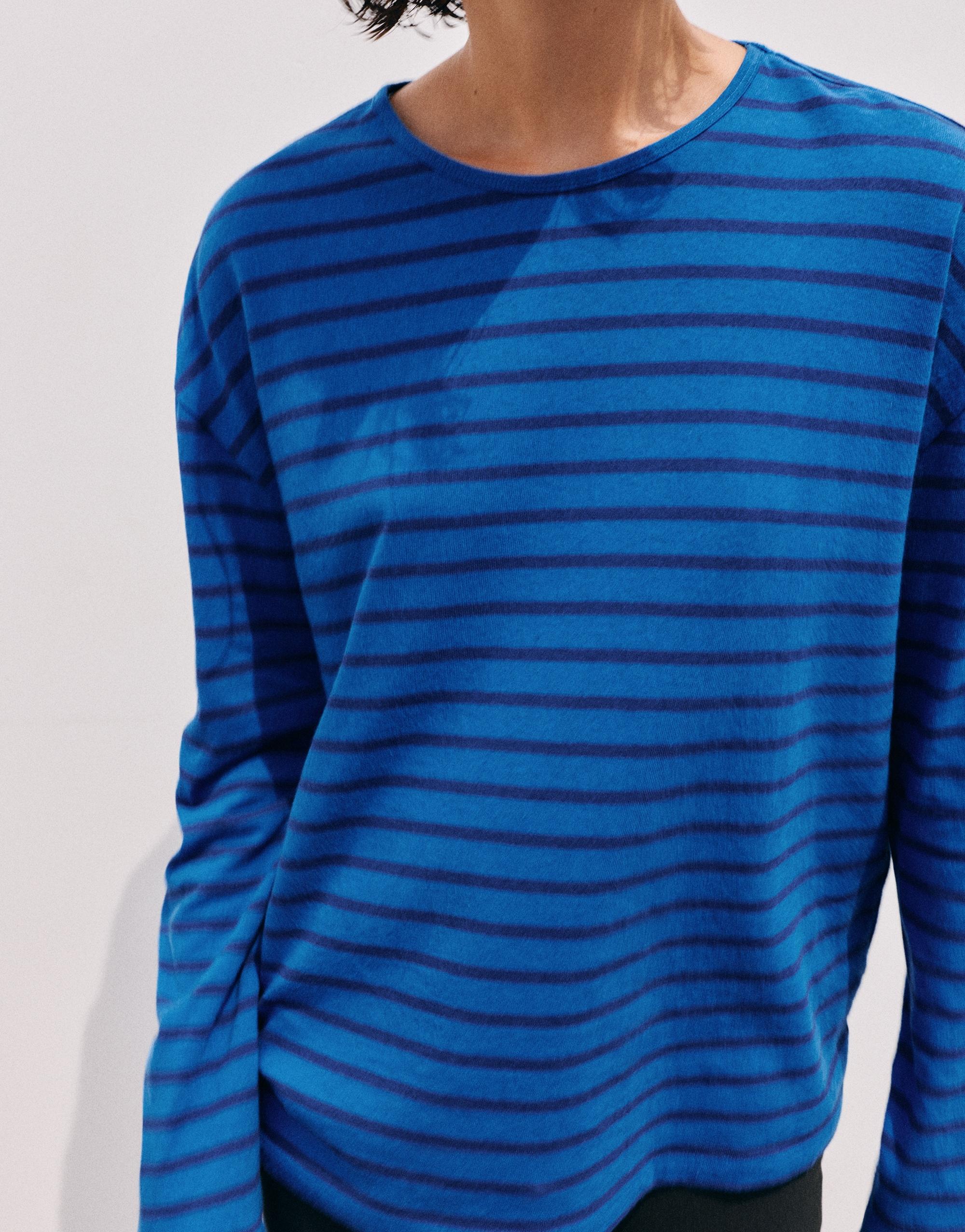 Oversize long sleeve striped T-shirt — Striped