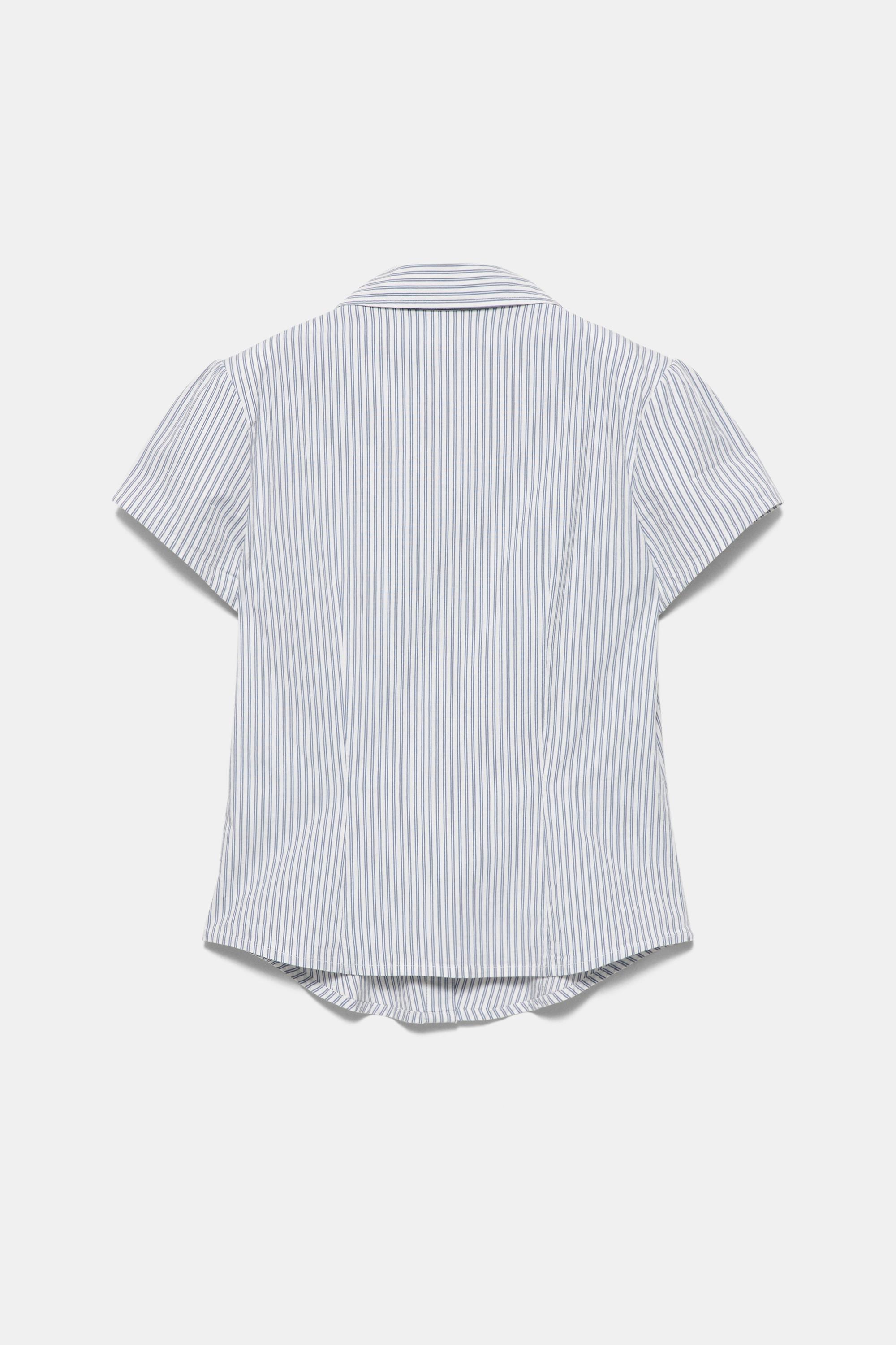 Slim fit short sleeve shirt — Blue/White