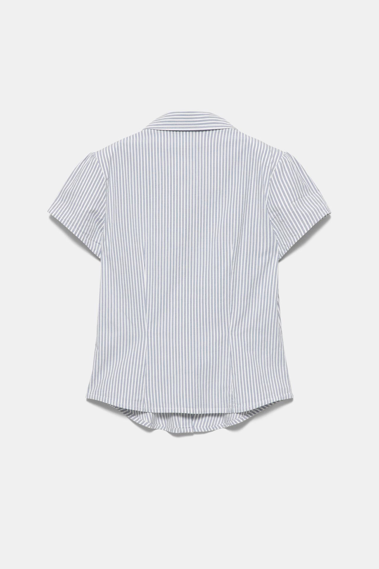 Slim fit short sleeve shirt — Blue/White