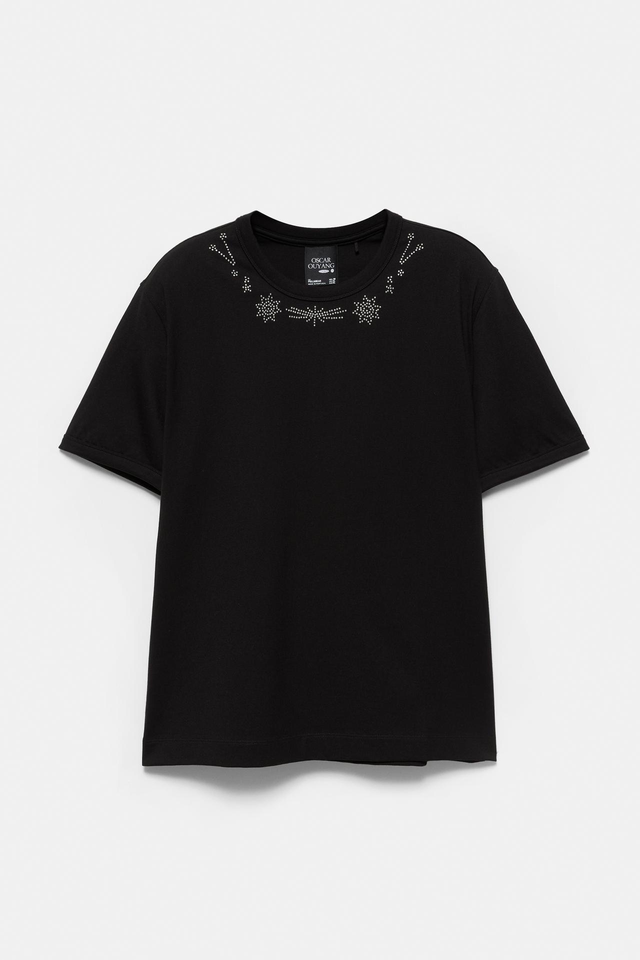 Oscar Ouyang stud T-shirt — Black