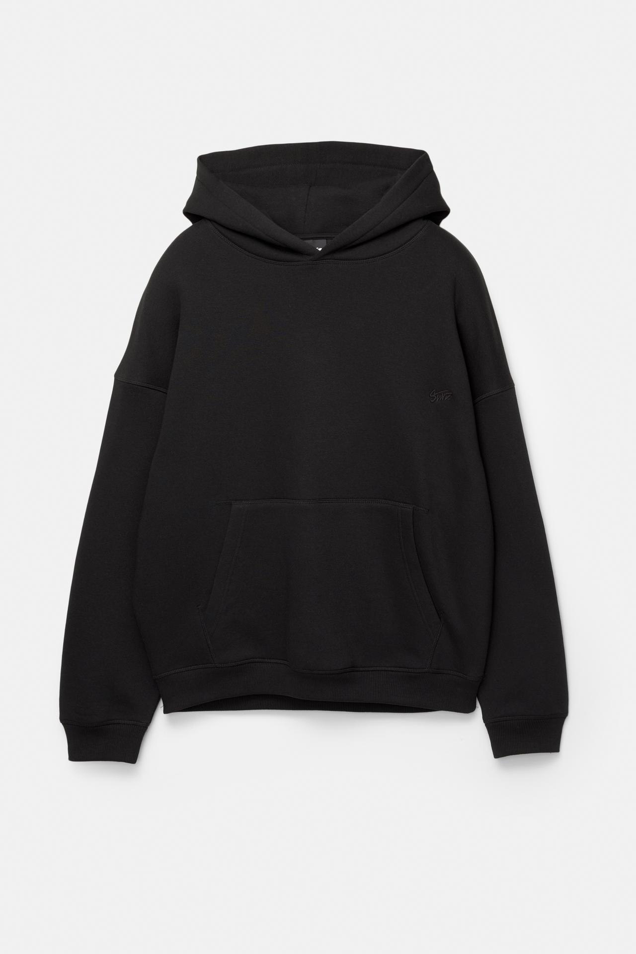 STWD embroidered hoodie — Black