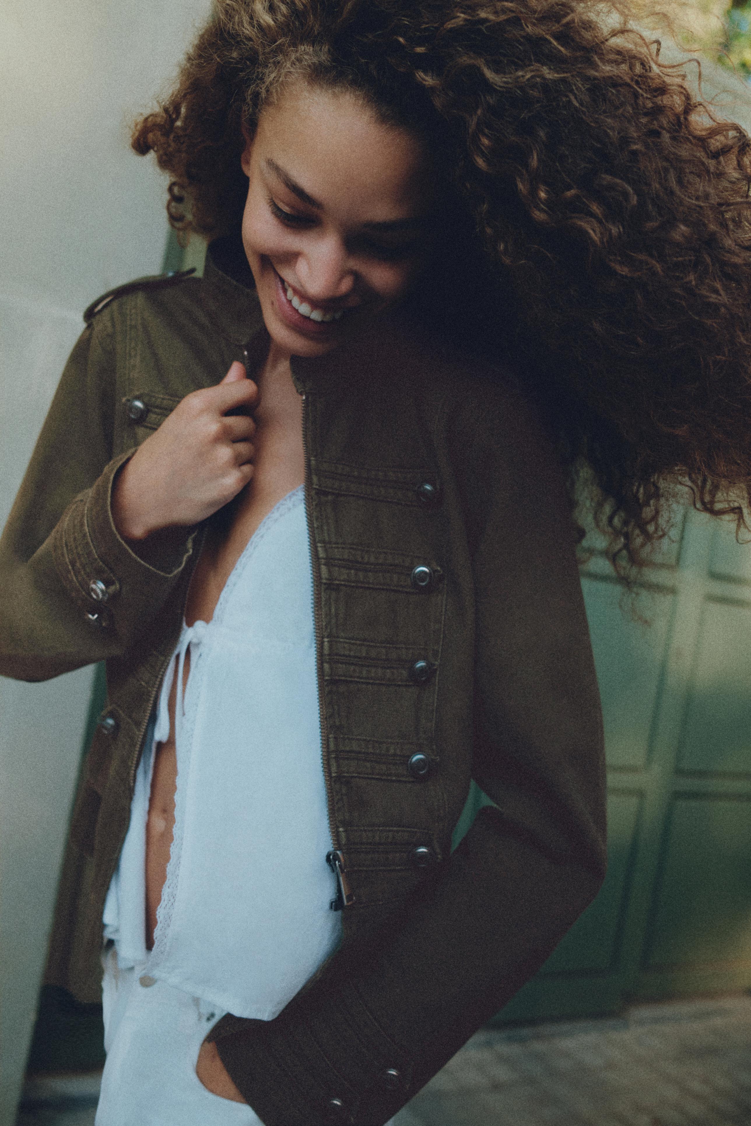 Fitted toggle button jacket — Dark khaki