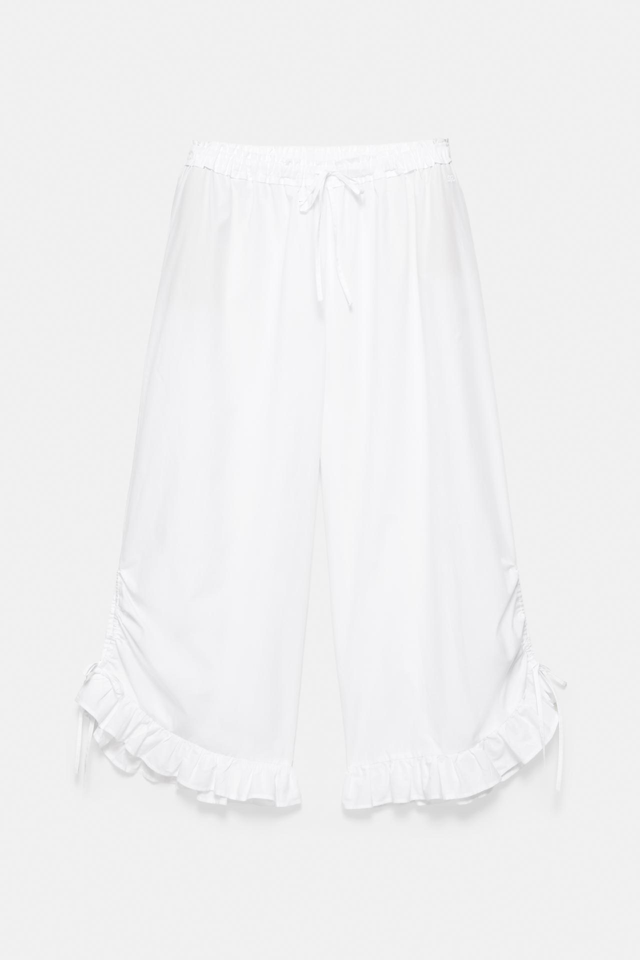 Ruffle bow sarouel trousers — White