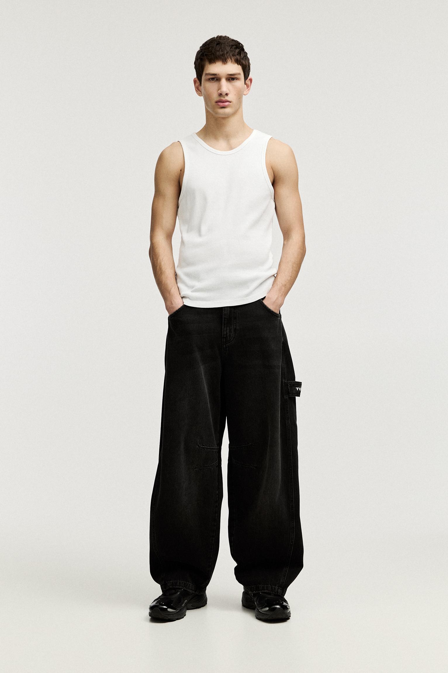 Ribbed tank top — White