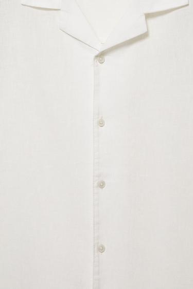 Short sleeve linen blend shirt — Off white 7