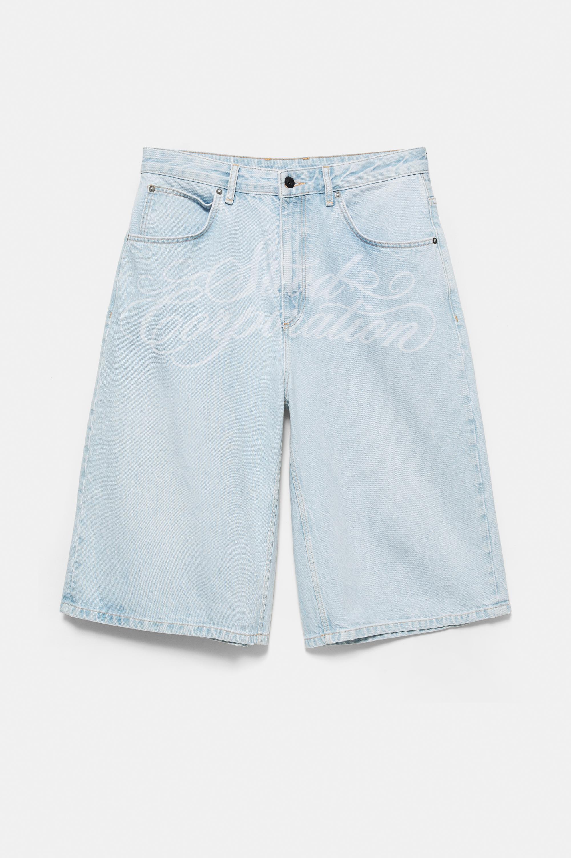 STWD Corporation graphic jorts — Pale blue