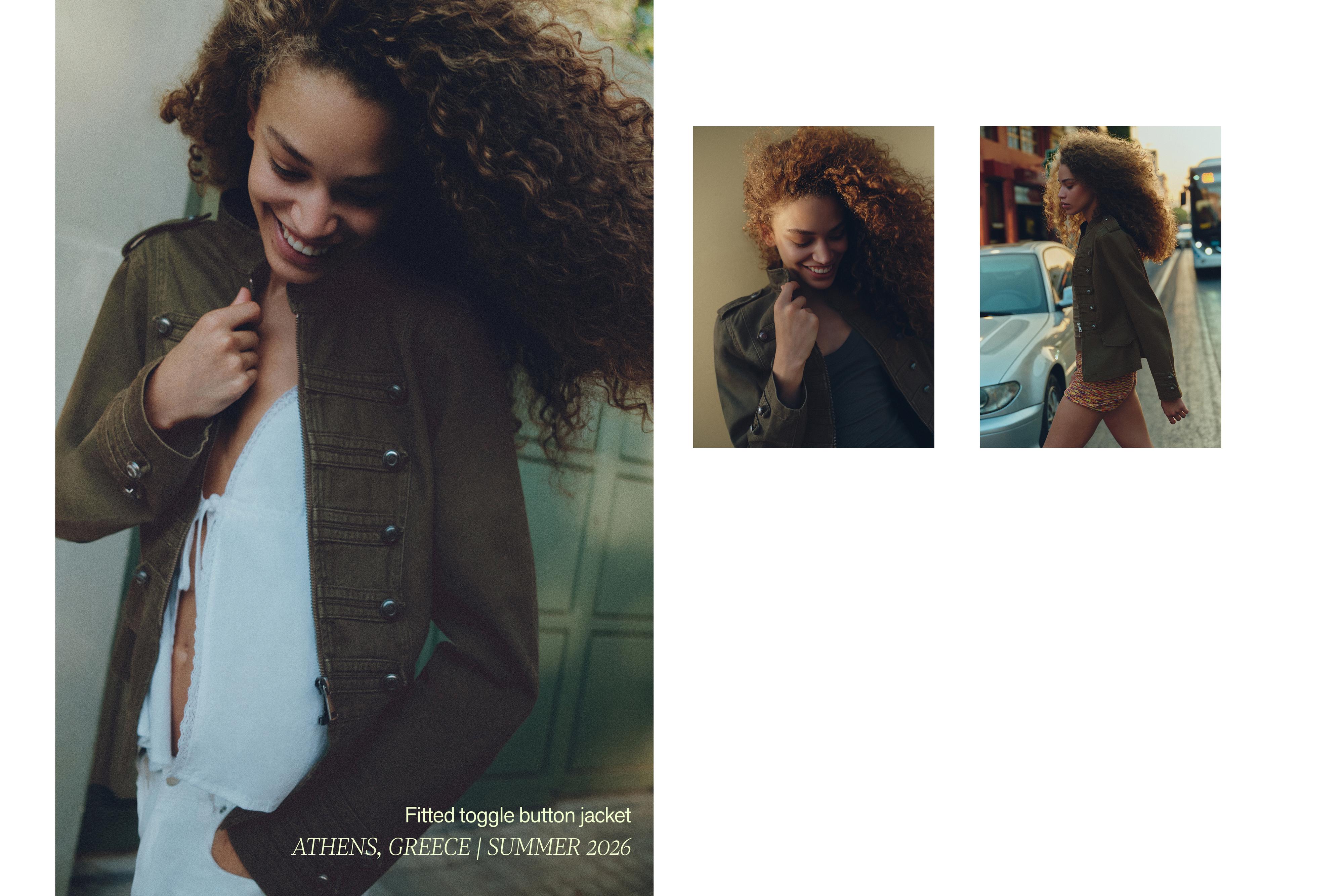 Fitted toggle button jacket — Dark khaki
