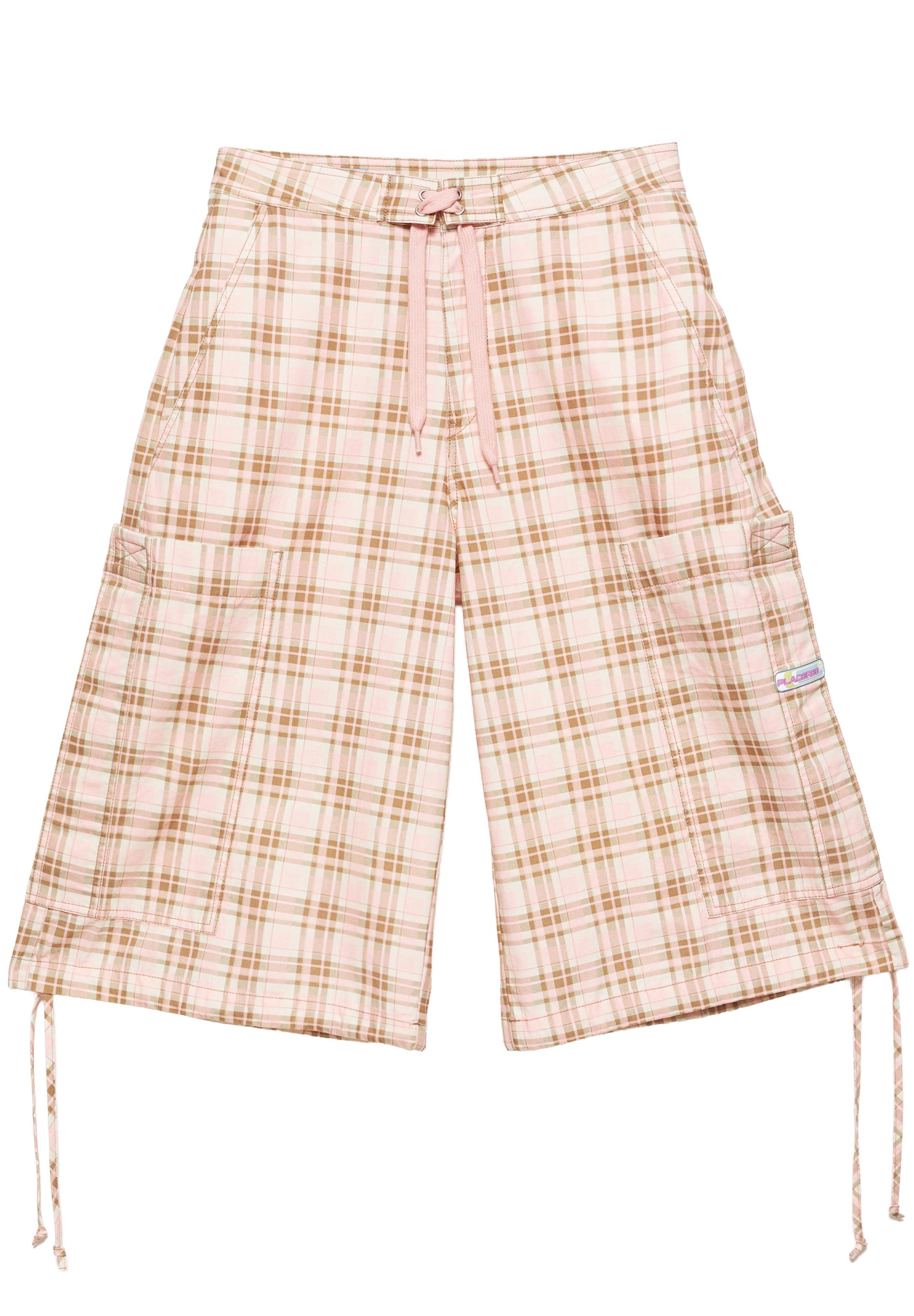 Pleasures x STWD checked cargo Bermuda shorts — Pink